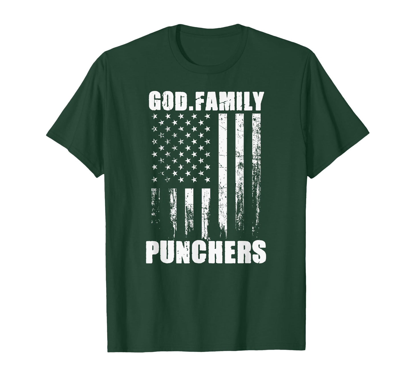 Mason Punchers God. Family. Vintage USA Flag T-Shirt