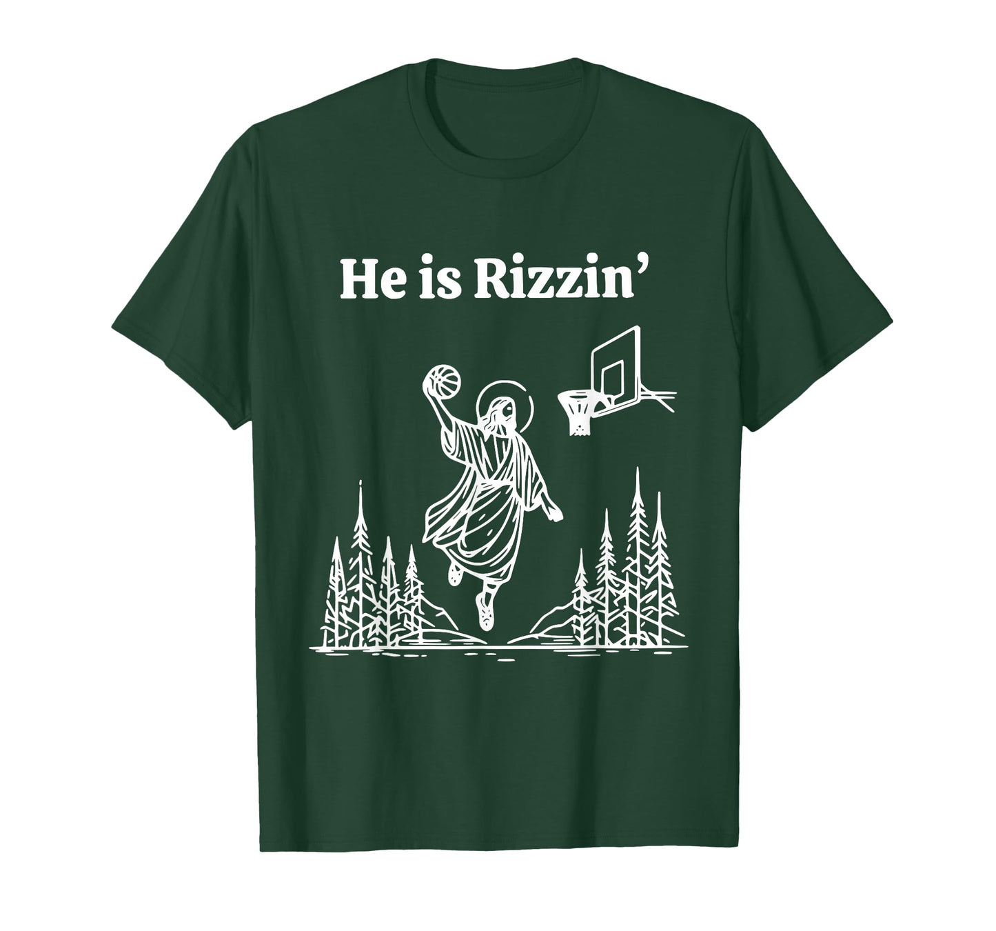 He Is Rizzing Jesus Slam Dunk Basketball Religious Tees T-Shirt