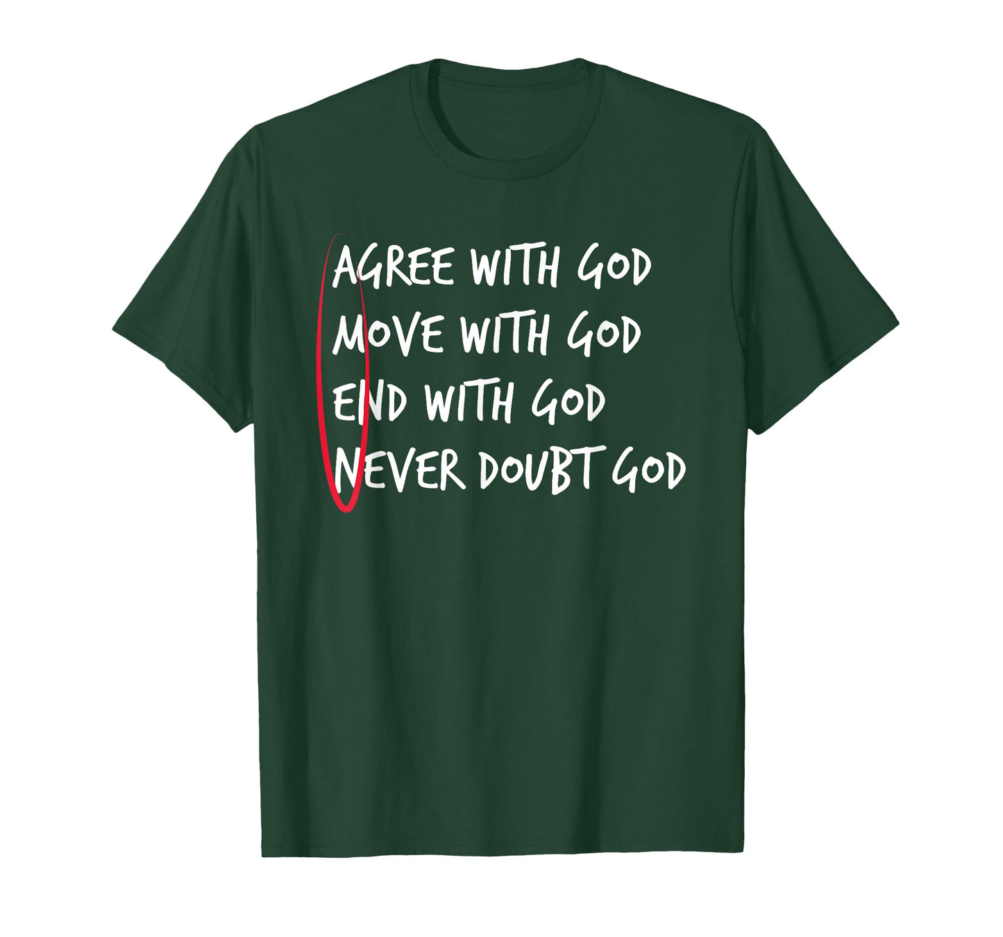 Christian Amen Agree Move End Never Doubt God T-Shirt