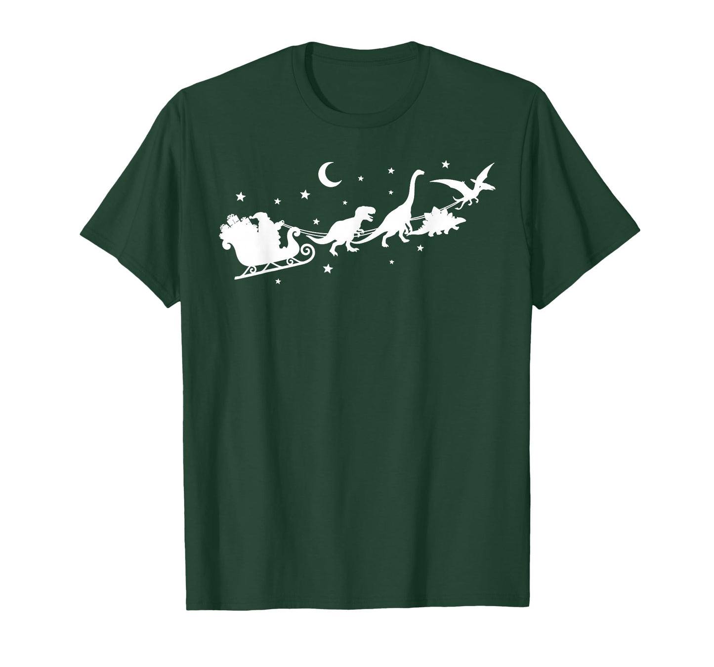 Funny Dinosaur Santa Sleigh Xmas Pajamas for Family T-Shirt