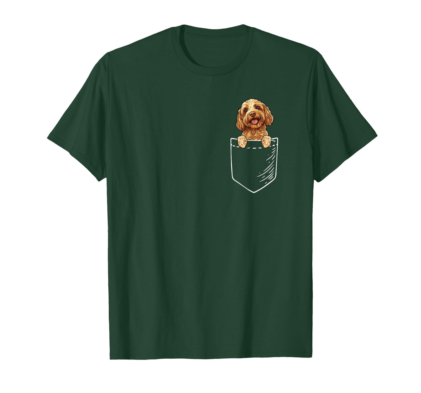 Cute Illustration Pocket Cockapoo Lover T-Shirt