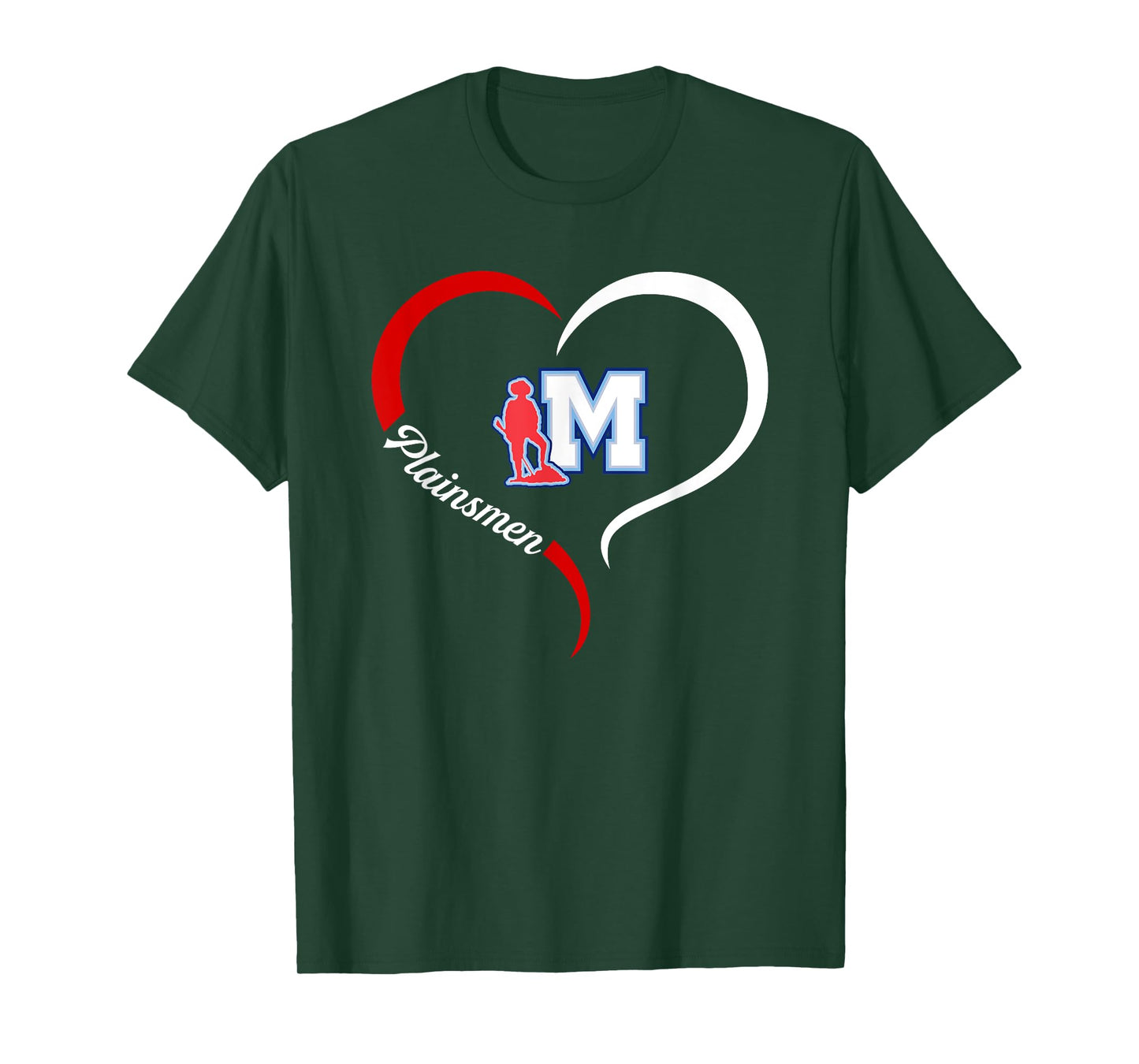 Monterey Plainsmen Logo Half Heart Slogan HS T-Shirt
