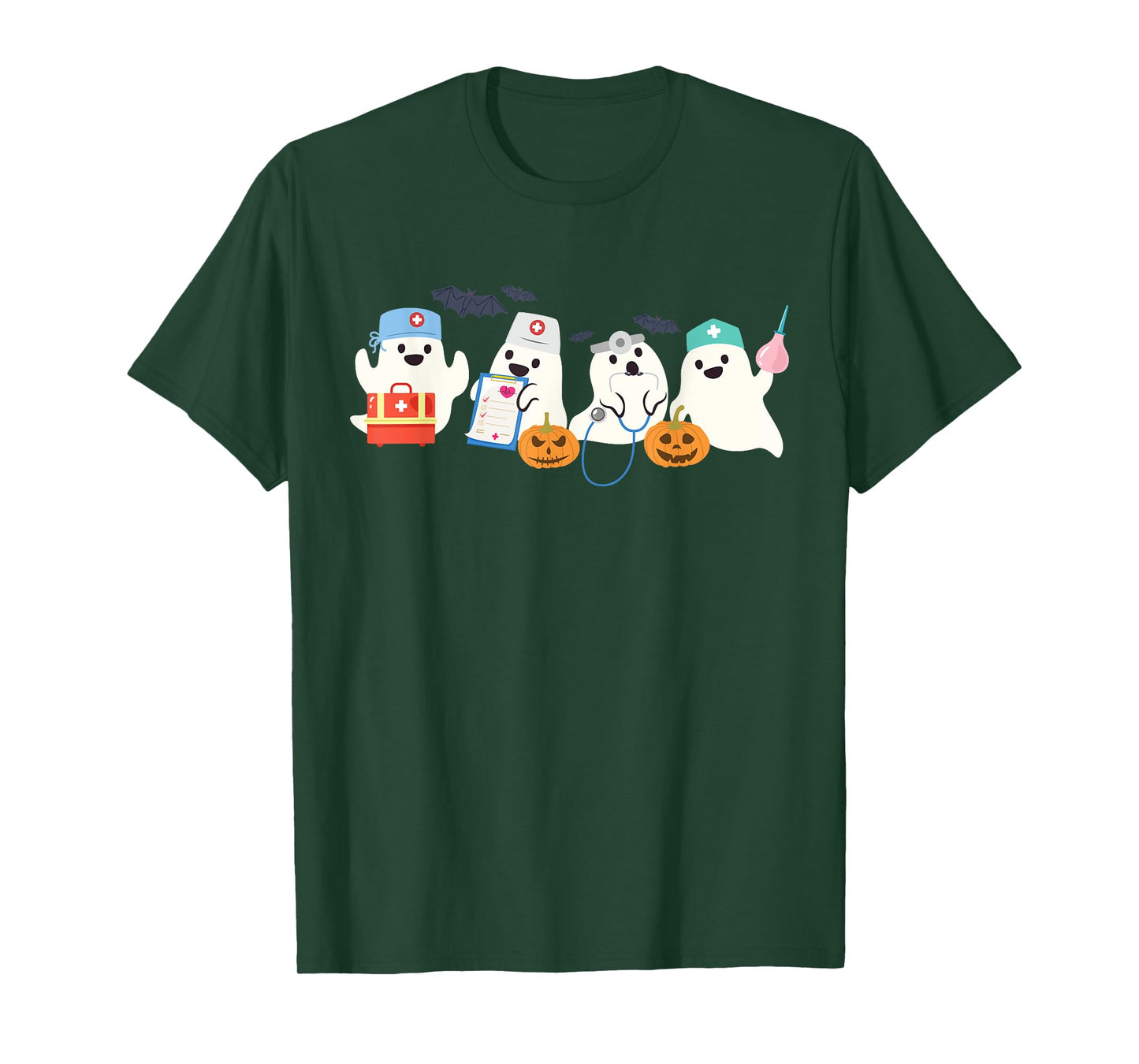 Cute Ghost Nurse Halloween Medical Boo Doctor Scary Hospital T-Shirt