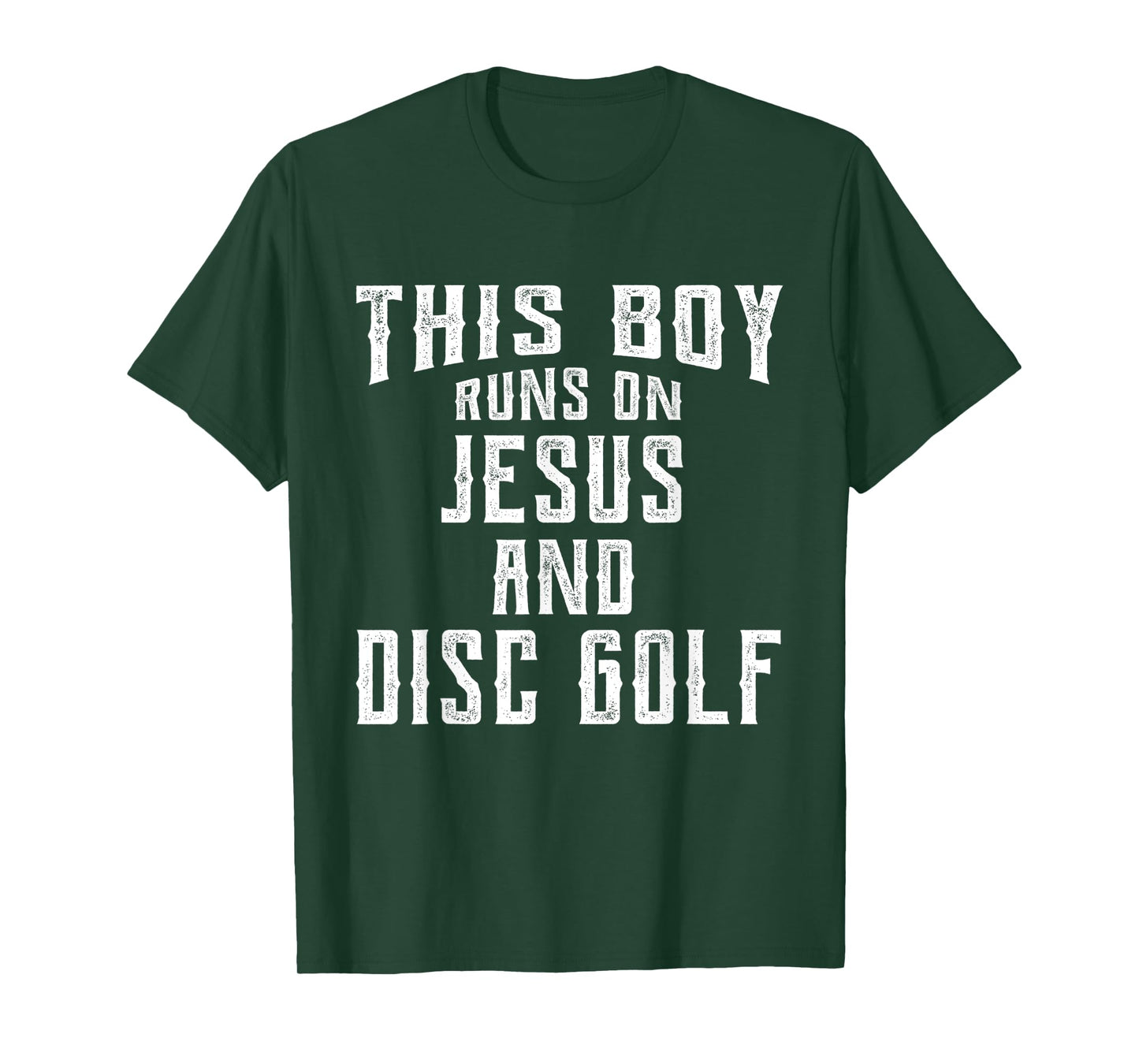 This Boy Runs On Jesus And Disc Golf Christian Gift T-Shirt