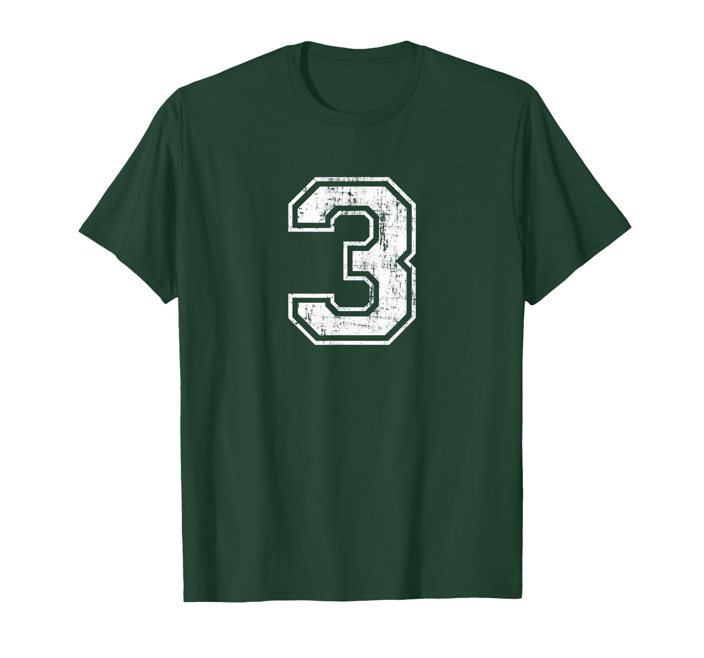 Number 3 Three Distressed Vintage Sports Training Practice T-Shirt