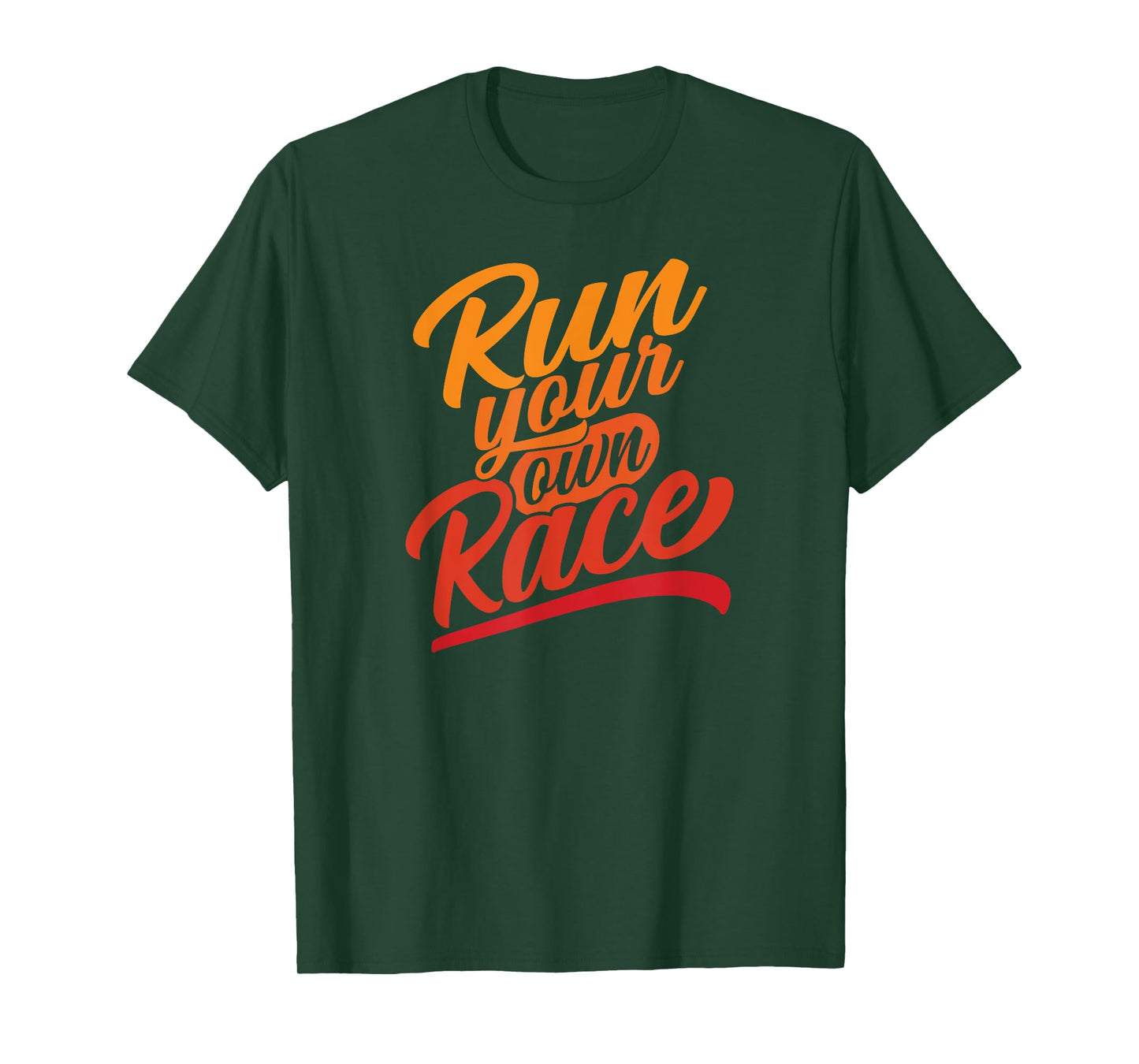 Trails of a Distance Runner Unisex-Adults Classic Fit Cotton Polyester Run your own Race Graphic T-Shirt Black Small