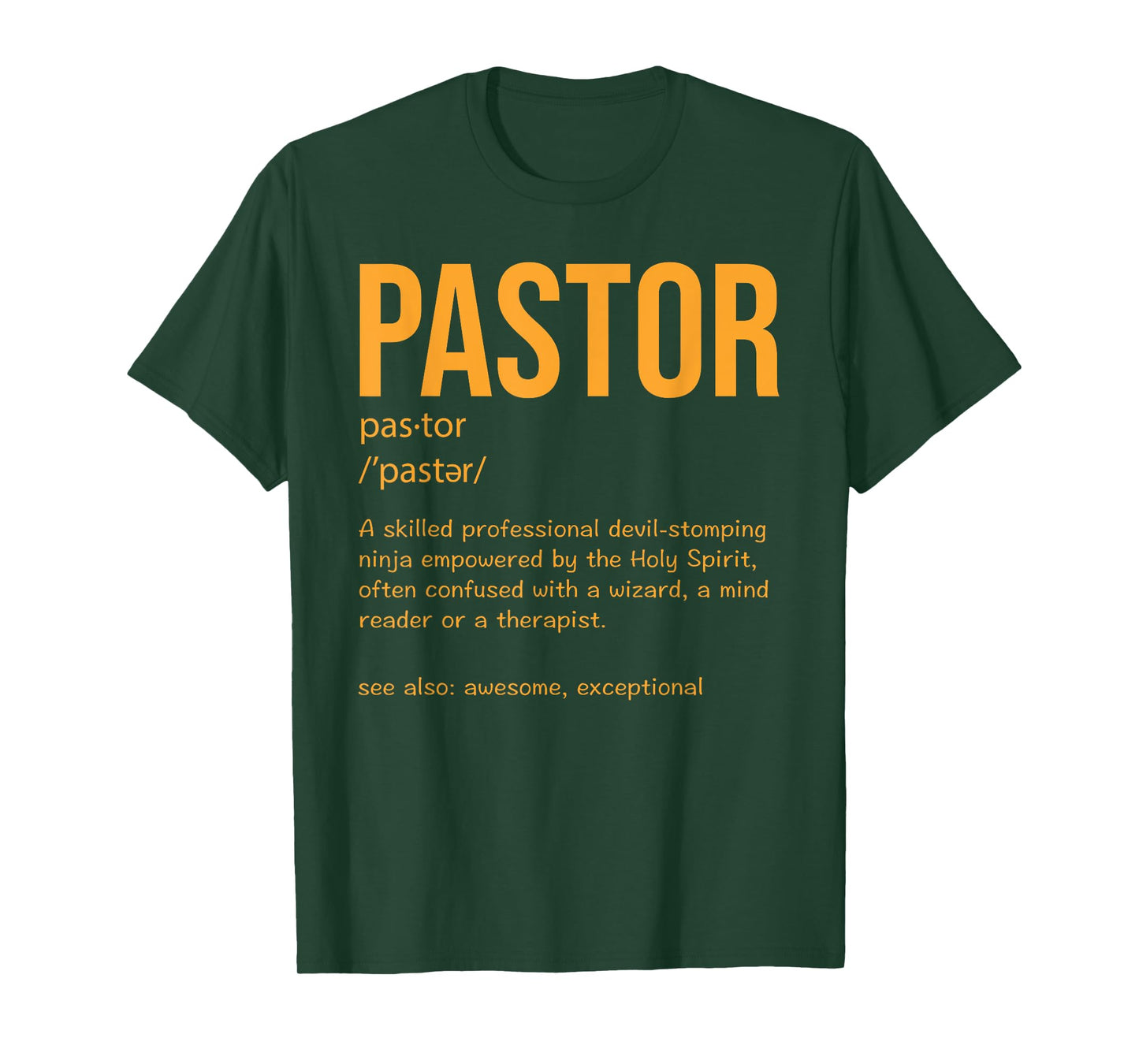 Funny Pastor Definition Gift Christian Preachers Men Women T-Shirt