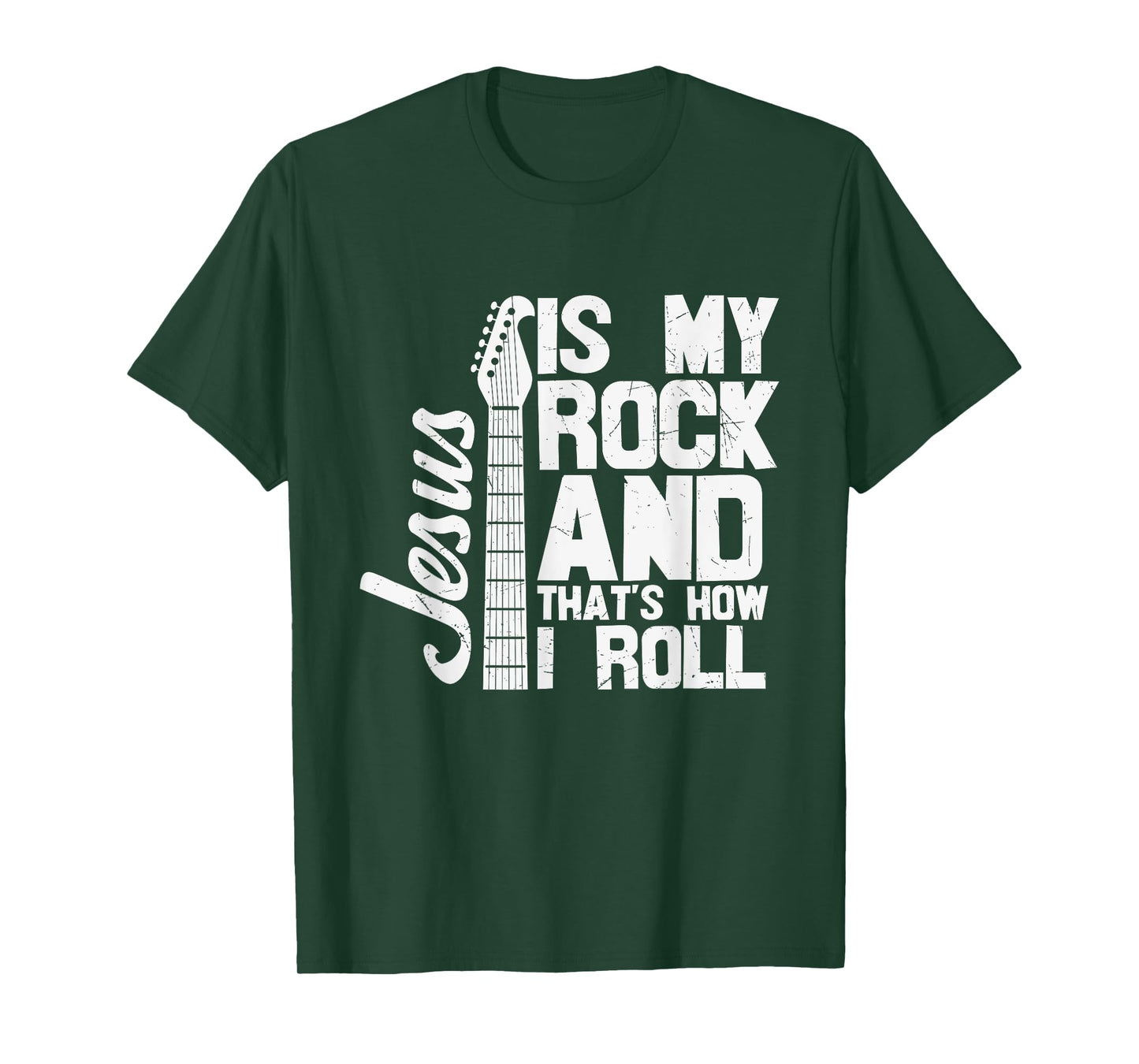 Religious Jesus is my Rock Christian Guitar Church T-Shirt