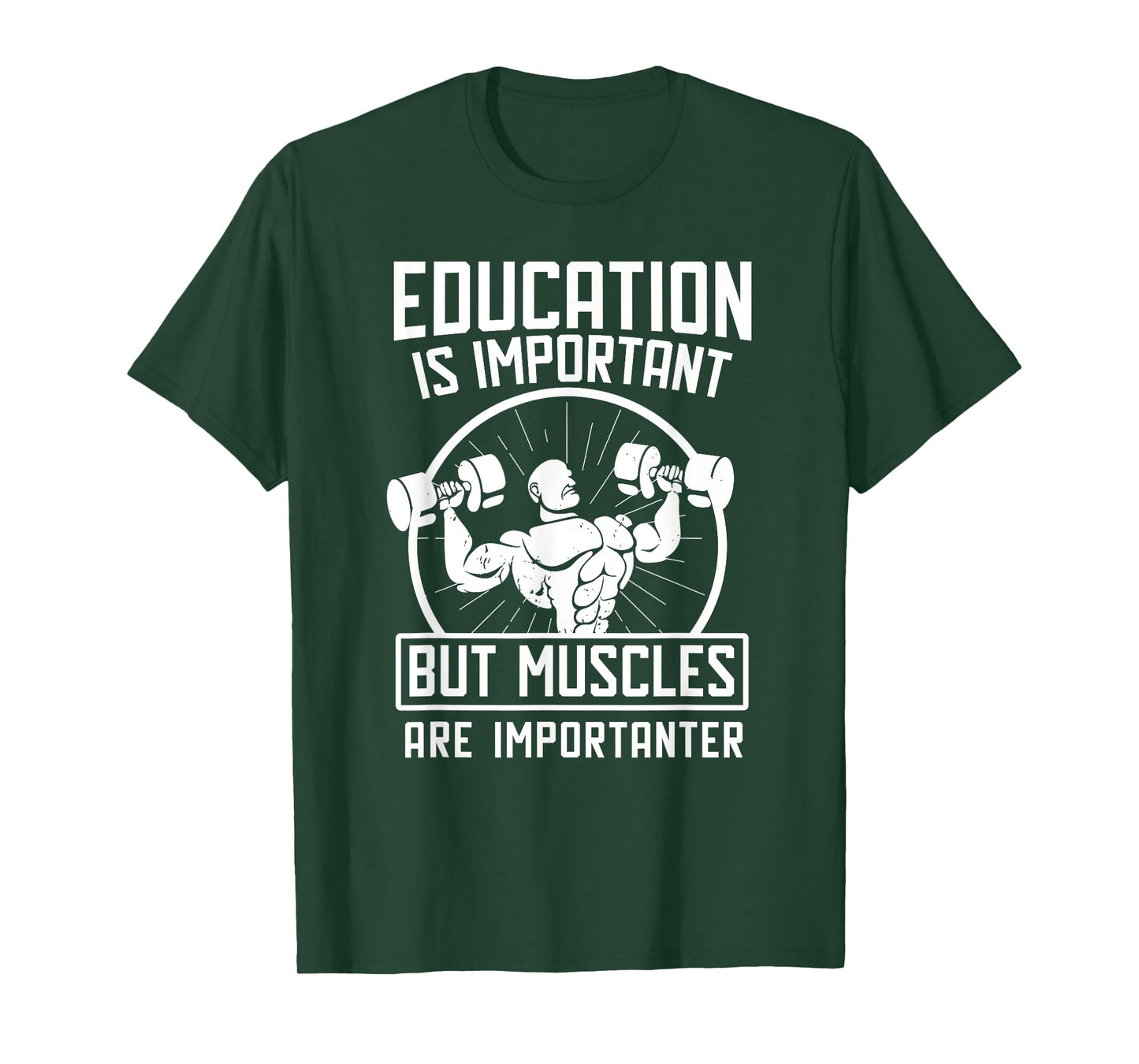 Muscles Is Importanter Funny Body Builder T-Shirt T-Shirt