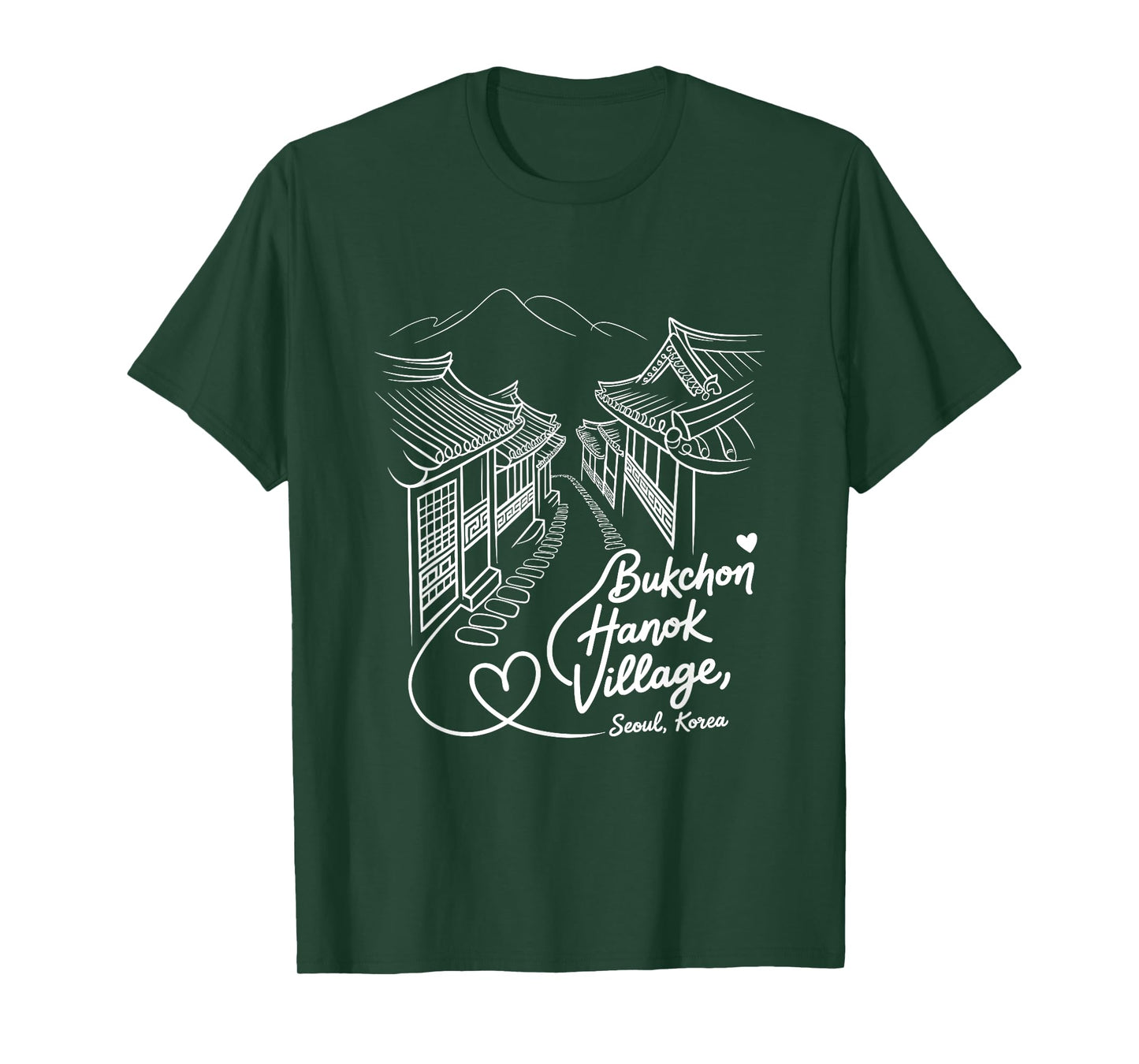 Bukchon Hanok Village, Seoul, Korea Signature Heart Art T-Shirt