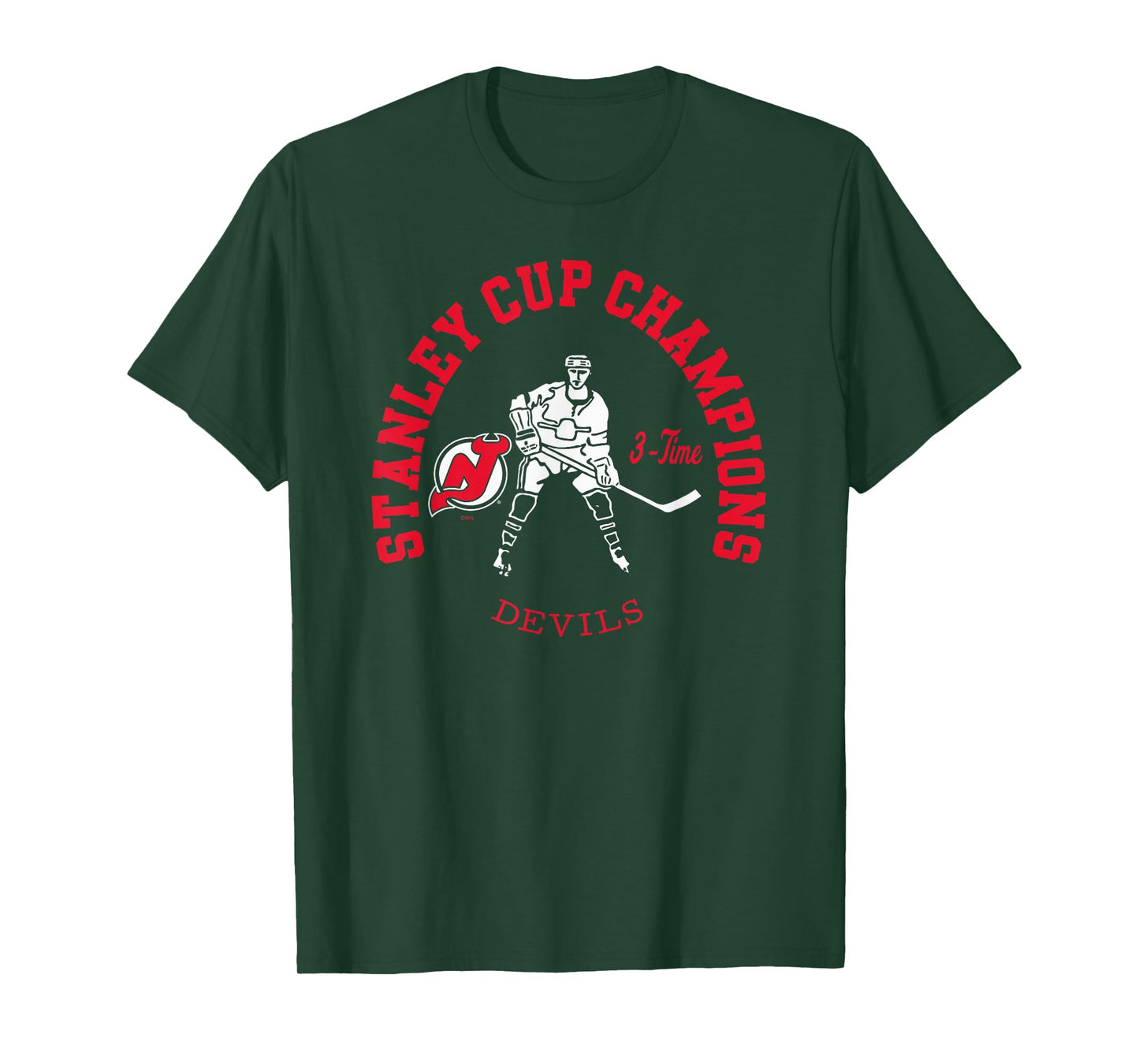 New Jersey Devils Stanley Cup Champions 3-Time Black T-Shirt