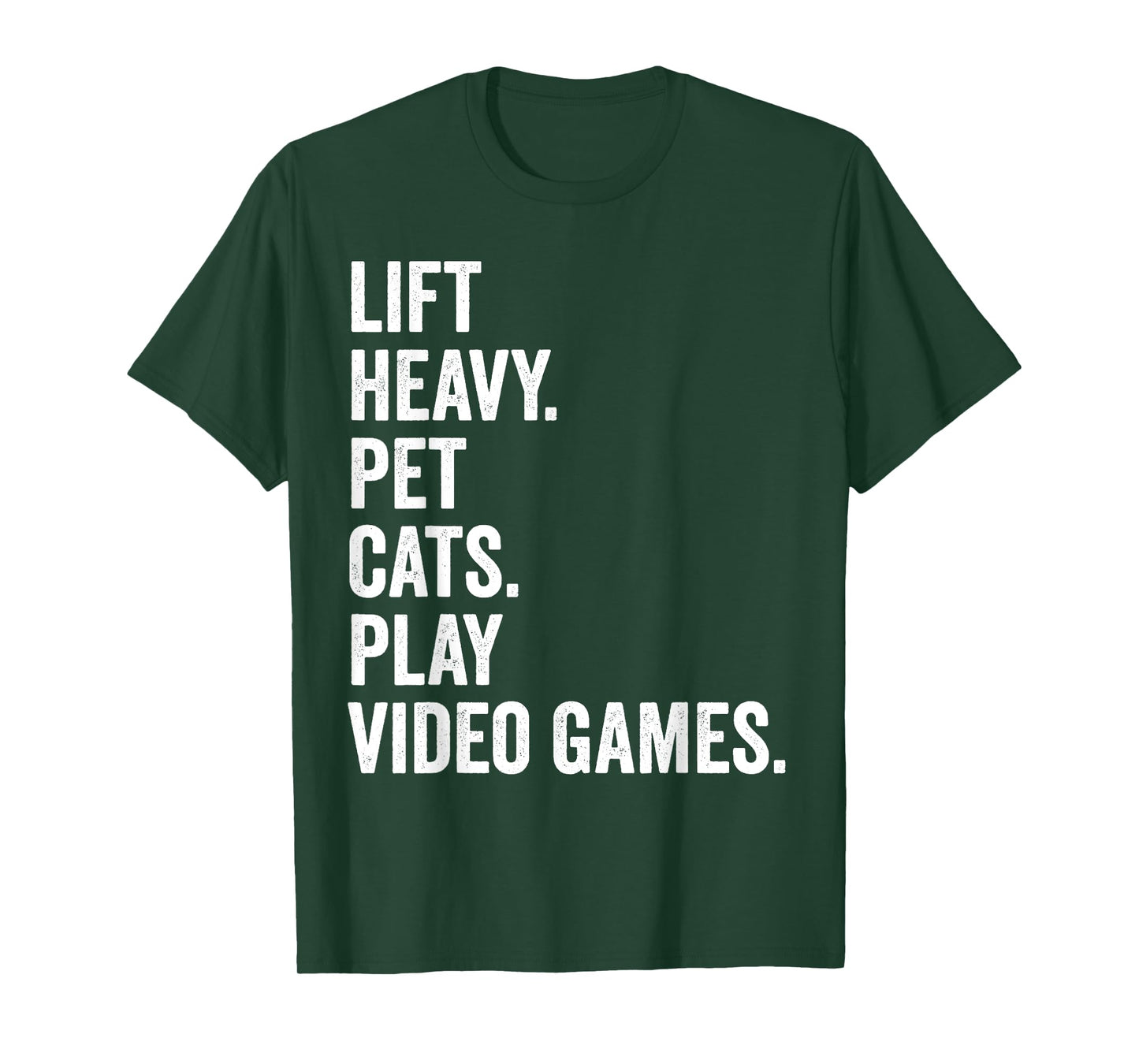 Lift Heavy Pet Cats Play Video Games Gym Workout Gamer T-Shirt