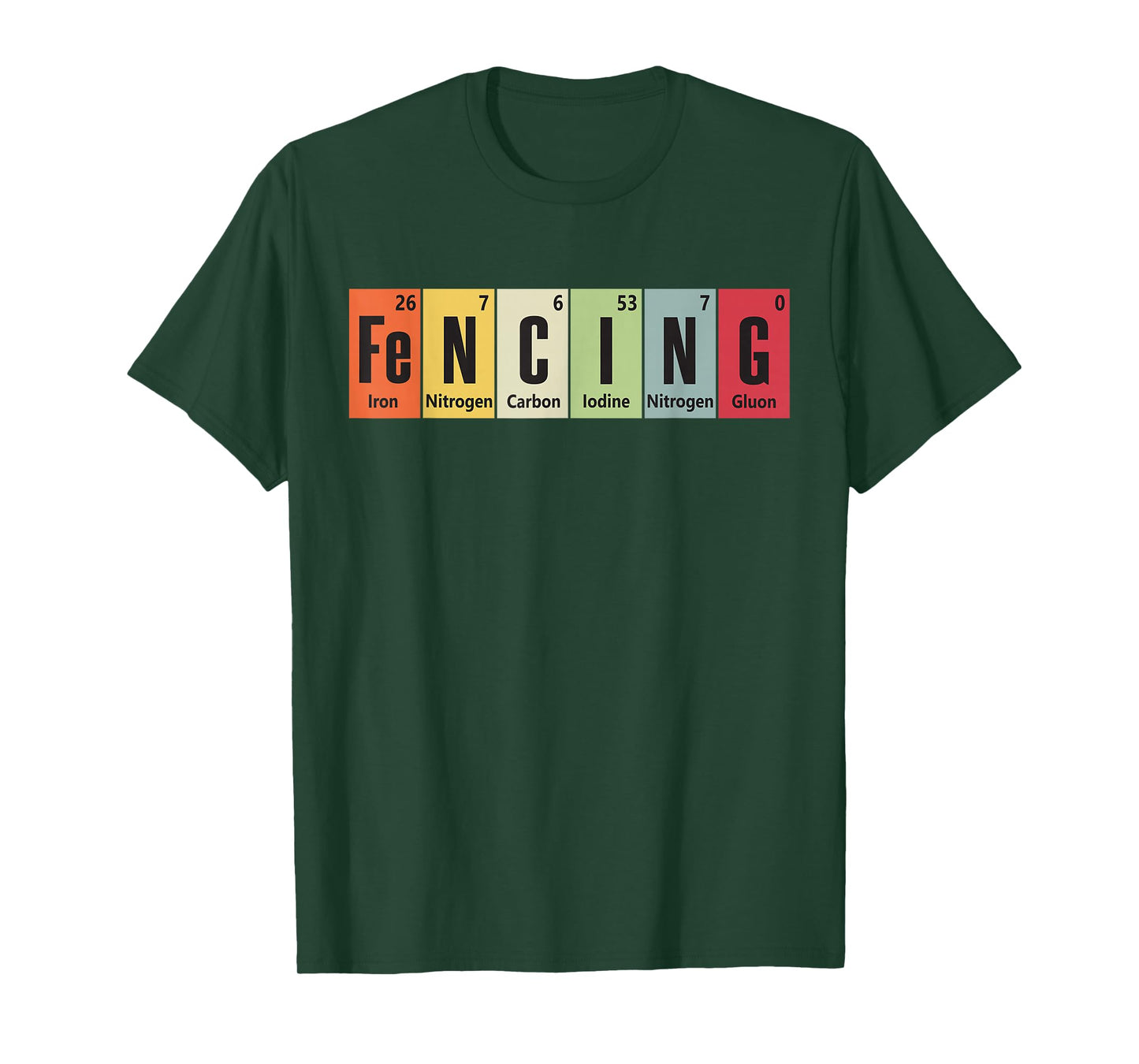 Funny Fencing Periodic Elements Vintage Fencing Science T-Shirt