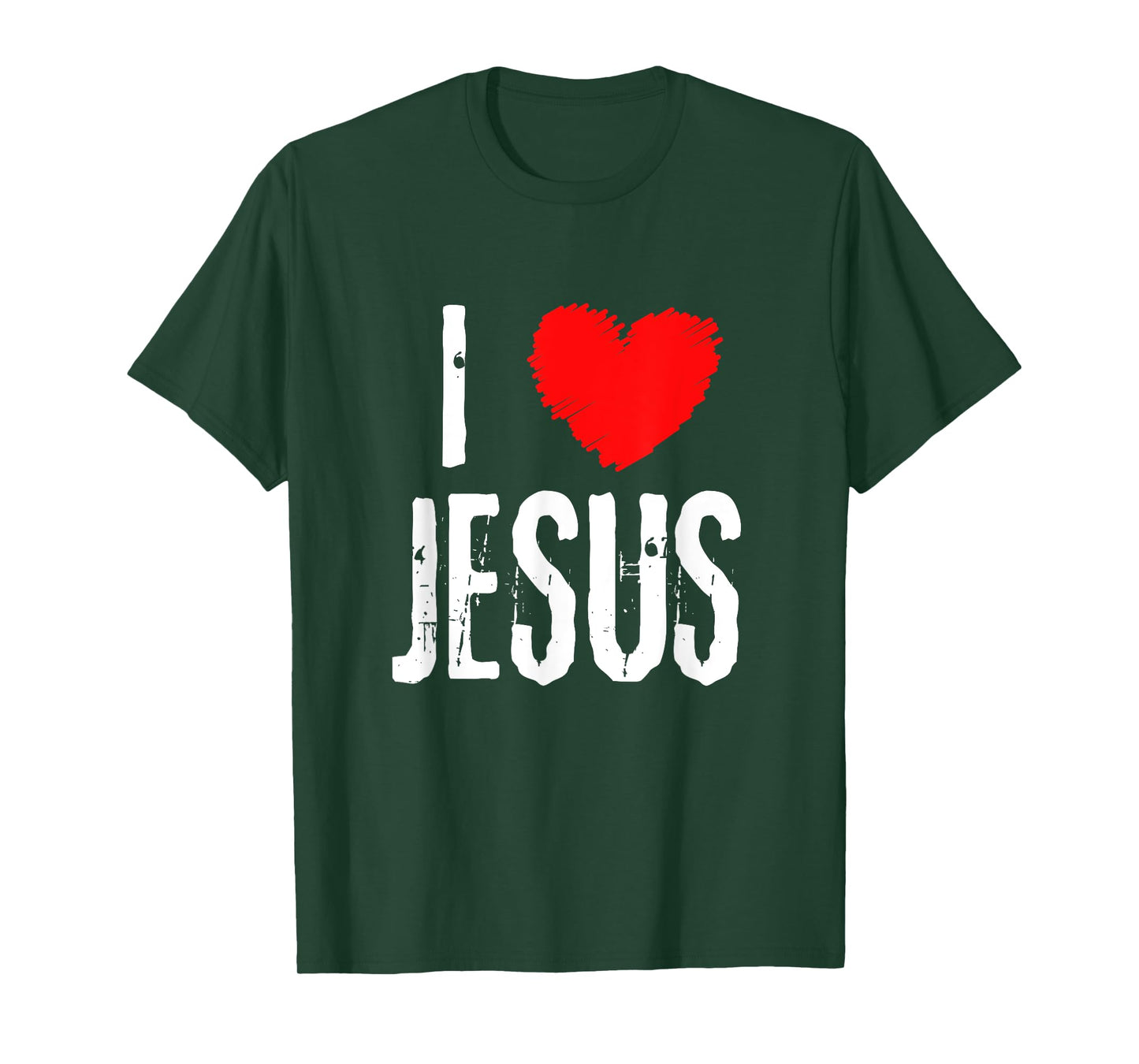 Vintage Grunge I Love JESUS typography, Christian T-Shirt