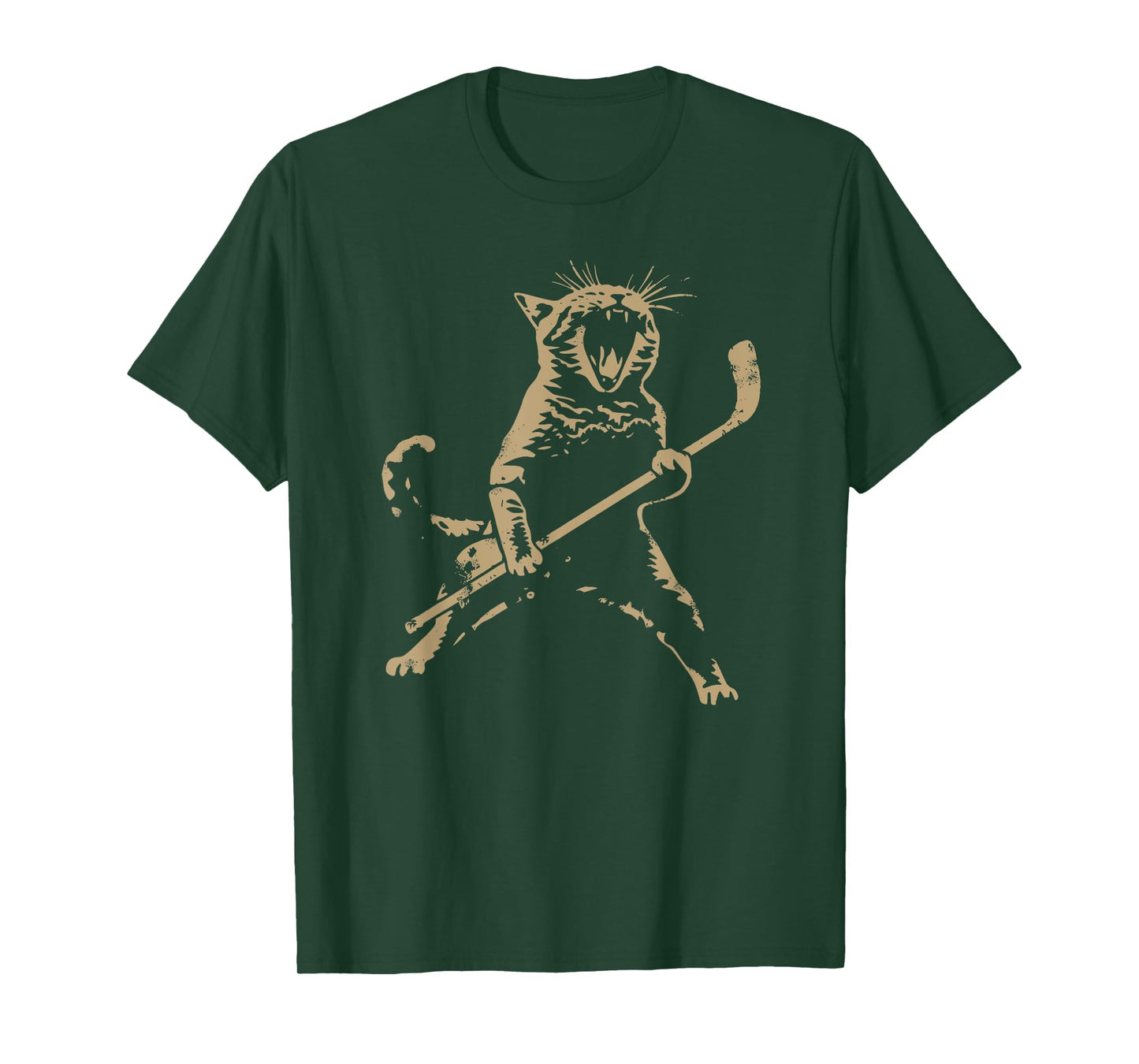Cat playing ice hockey T-Shirt for Men Women