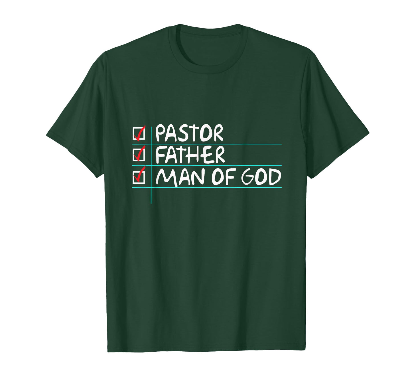 Fathers Day Gift From Church Pastor Dad Man of God T-Shirt