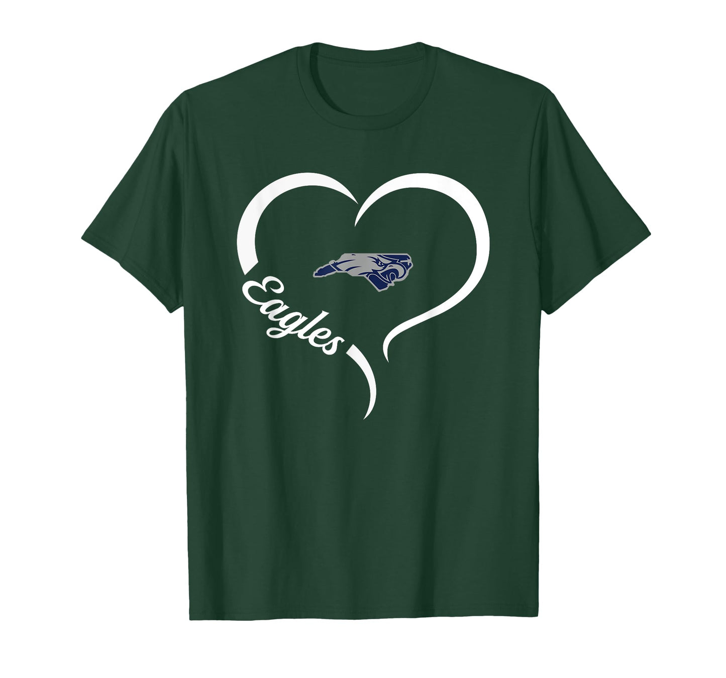 East Forsyth Eagles Logo Half Heart Slogan HS T-Shirt