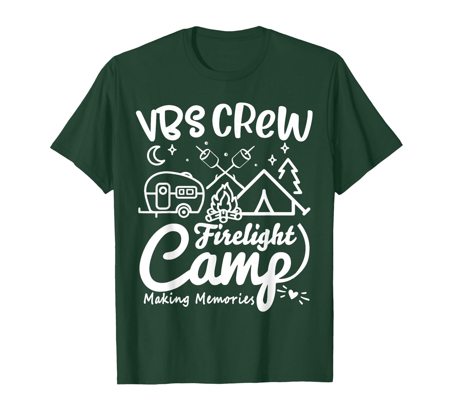 VBS Crew Camp Firelight Vacation Bible School Camping Camper T-Shirt