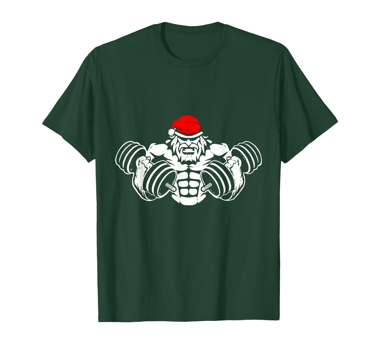 Funny Christmas Santa T-Shirt - Workout Gym Rat Xmas Humor T-Shirt