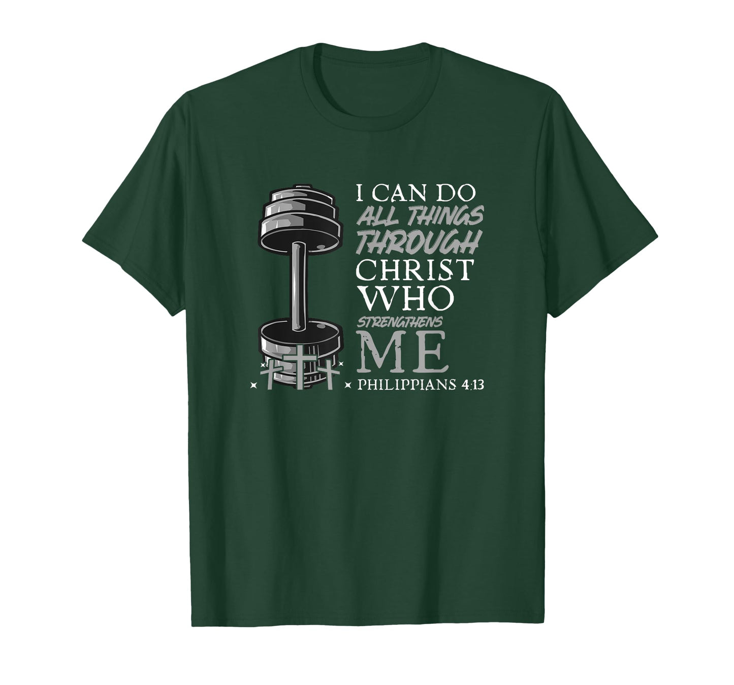 Can Do All Things Weightlifter Christian Gym Bible Verse T-Shirt