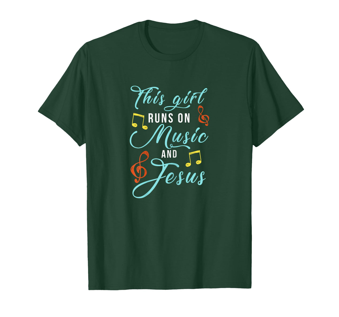 Jesus & Music Christian T-Shirt - Musical Theme Girl Design T-Shirt