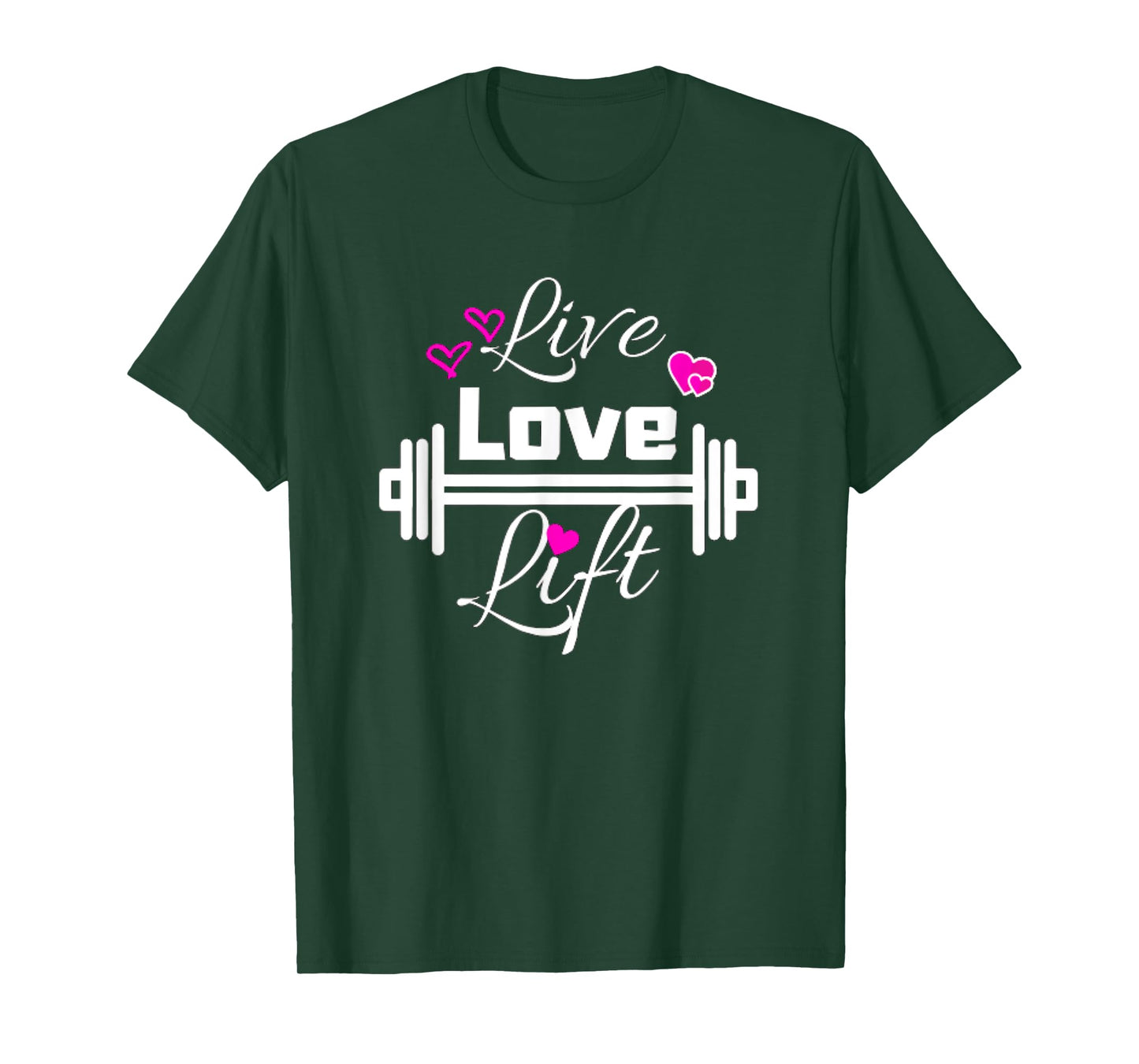 Live Love Lift Workout Weight Lifting Fitness Gym Barbell T-Shirt