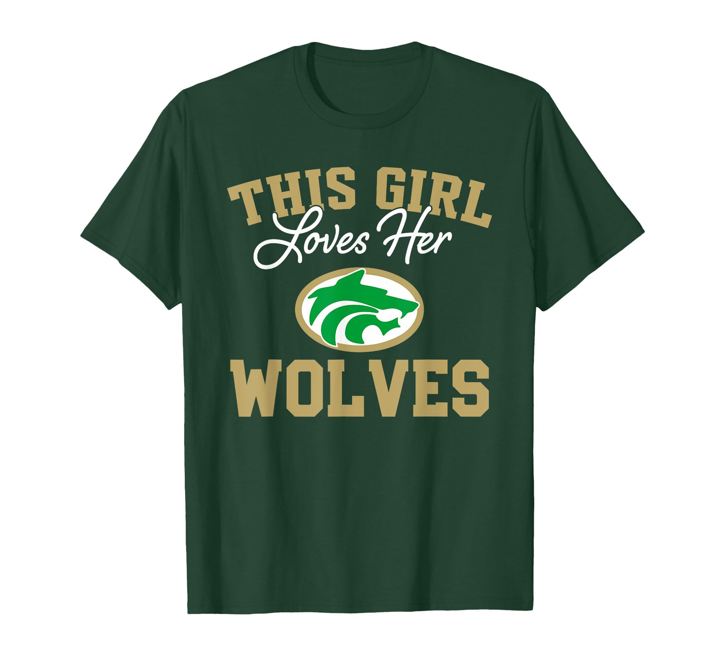 Buford Wolves Logo This Girl Loves Her HS T-Shirt