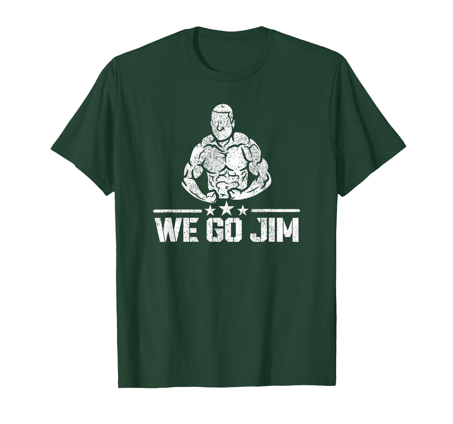 We Go Jim Workout Retro Flexing Gym T-Shirt