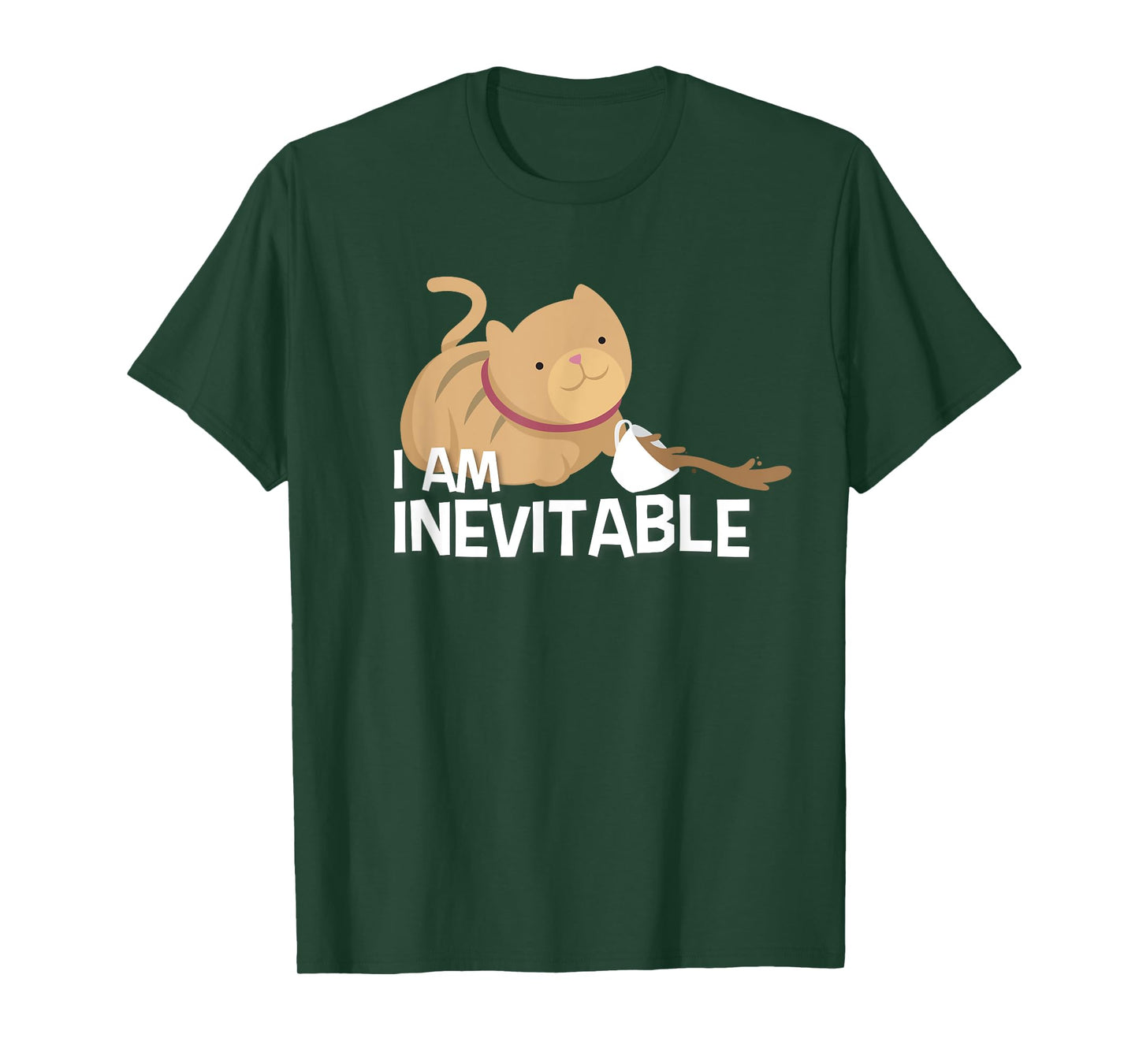 Funny Cat Shirt - I Am Inevitable Humorous Evil Graphic Tee T-Shirt