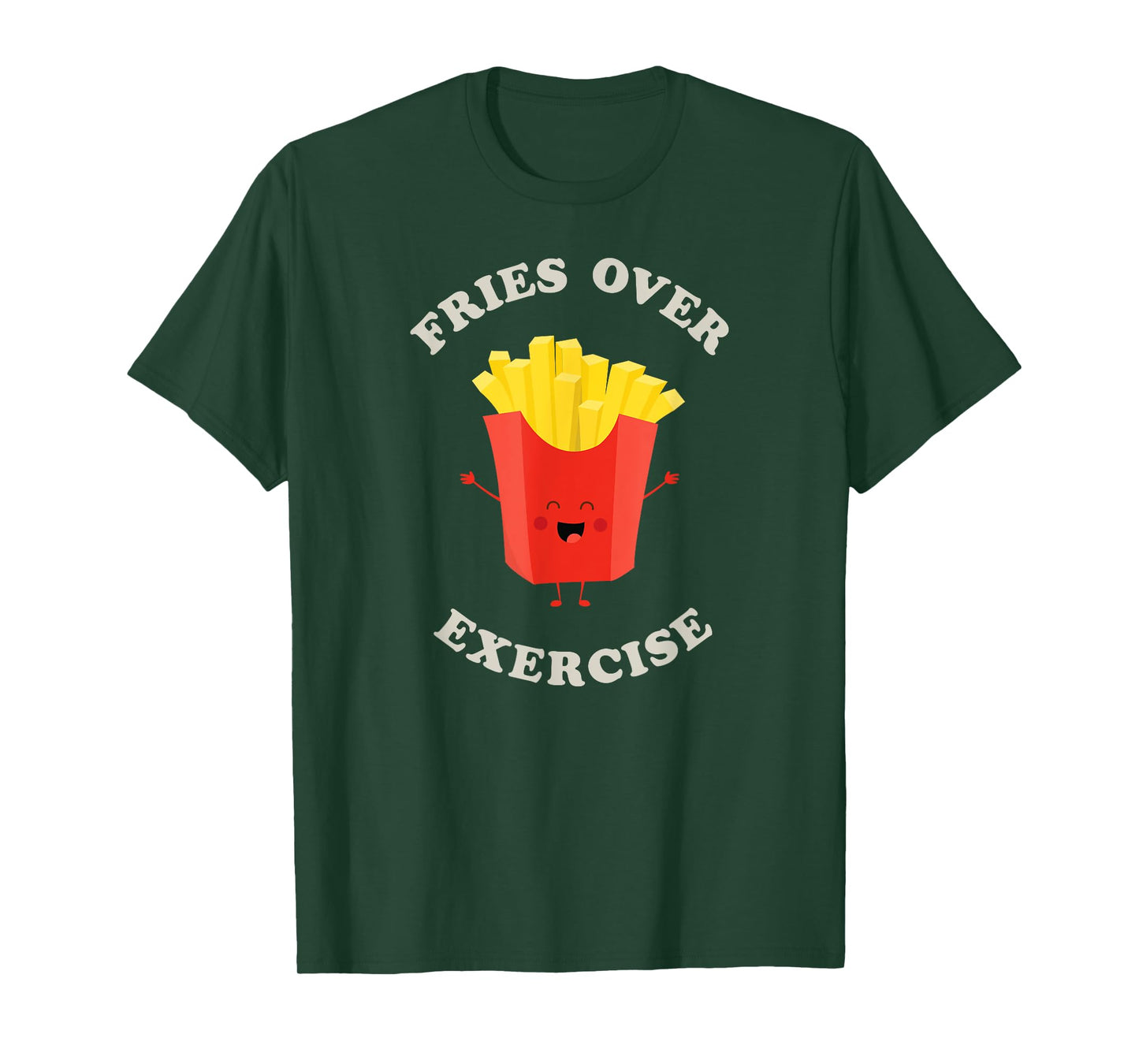 Fries over Exercise T-Shirt with Fun Red Fry Guy T-Shirt