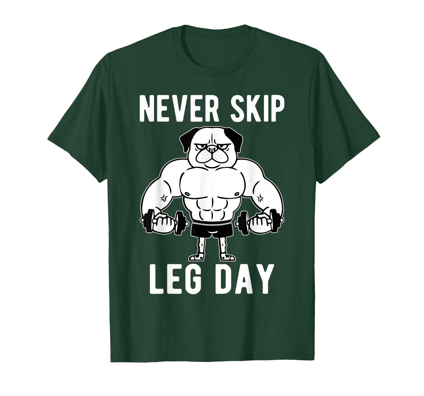 Funny Leg Day Designs Collection Never Skip Leg Day T-Shirt, Unisex-Adults, Black, Small, Short Sleeve