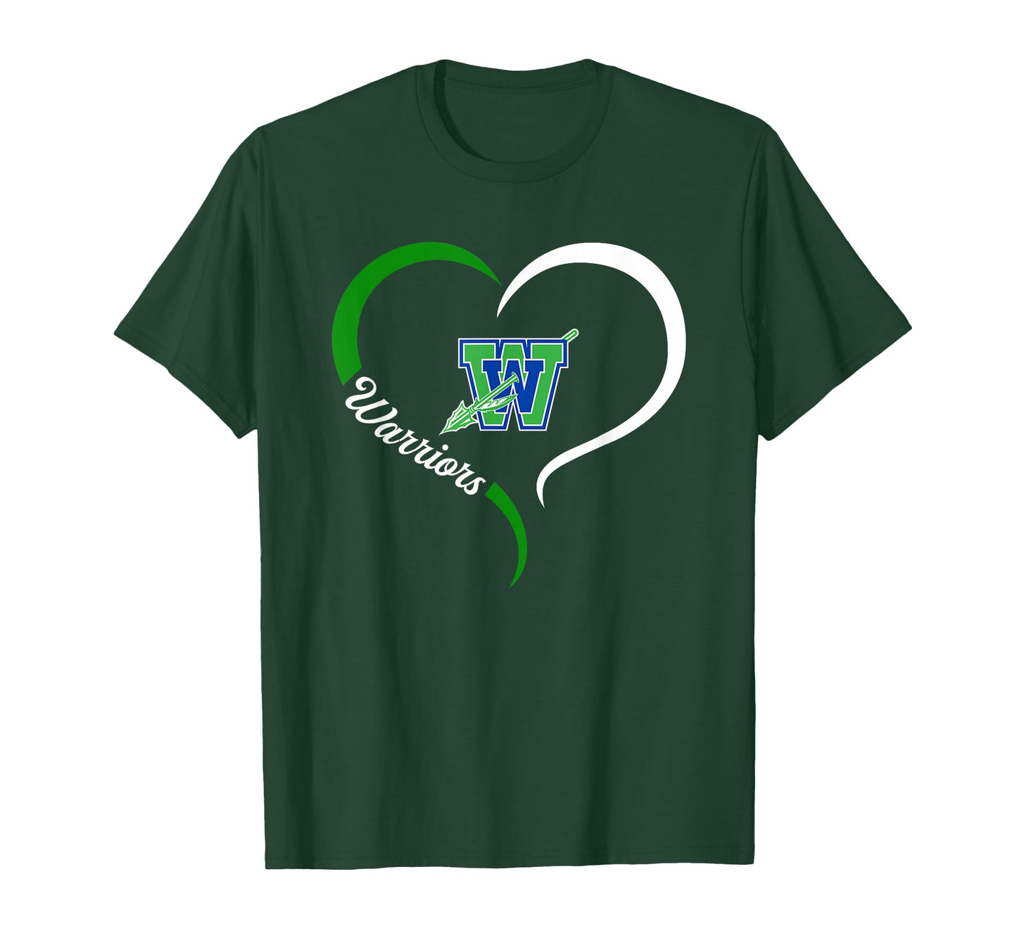 Winton Woods Warriors Logo Half Heart Slogan HS T-Shirt