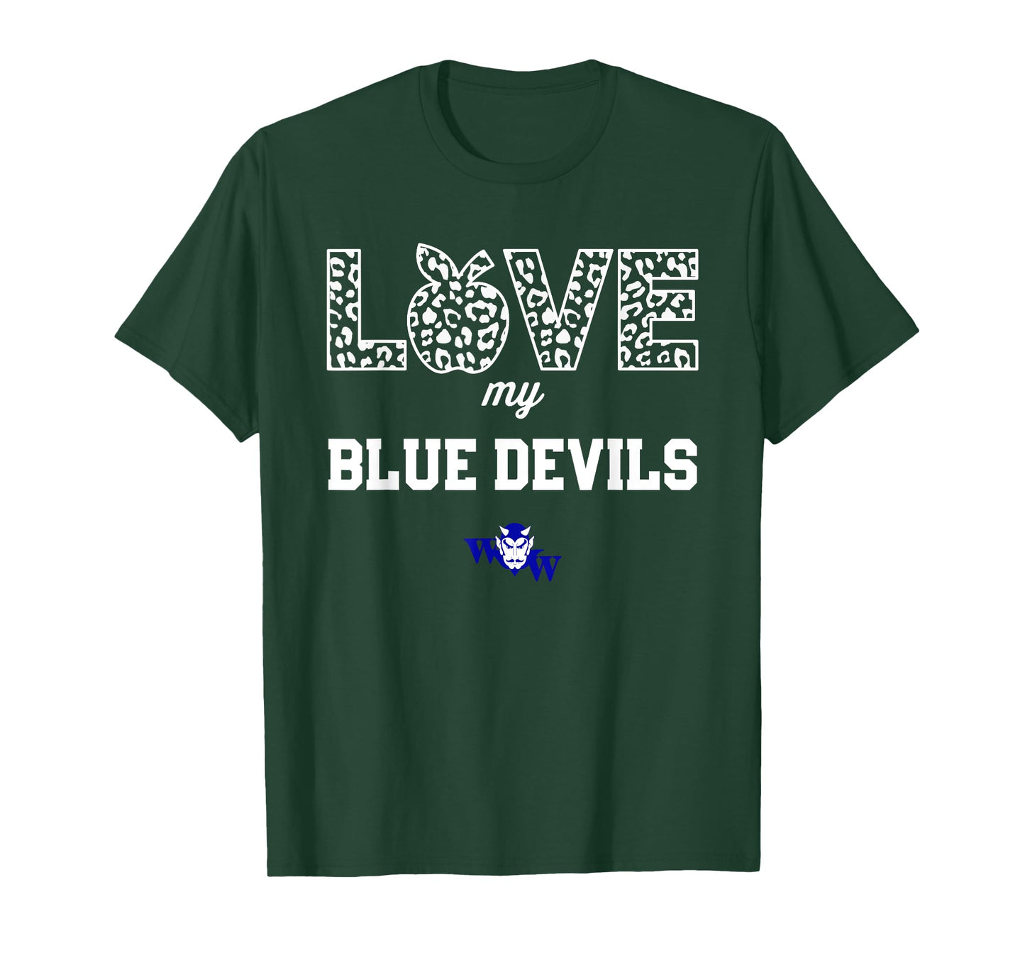 Walla Walla Blue Devils Logo Love My Team HS T-Shirt