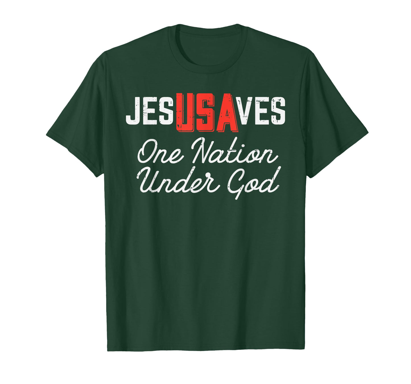 Jesus Saves USA One Nation Under God Jesus Christian Gift T-Shirt