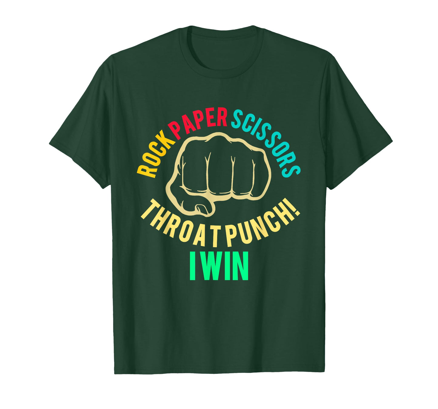 Rock Paper Scissors Throat Punch I Win Vintage Funny Saying T-Shirt
