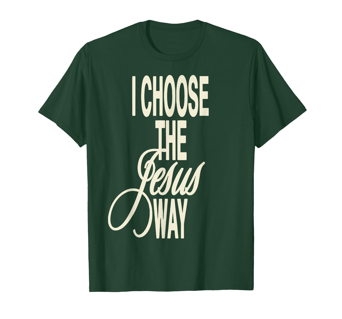 I Choose The Jesus Way Tees I Choose The Jesus Way T-Shirt Unisex-Adults X-Small Black Cotton Polyester Short Sleeve Crew Neck T-Shirt