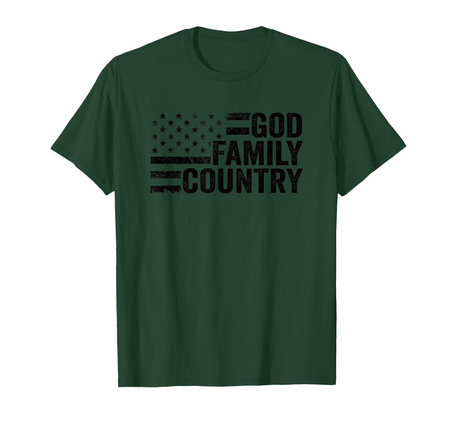 God Family Country - USA Patriotic Christian American Flag T-Shirt for Women Men