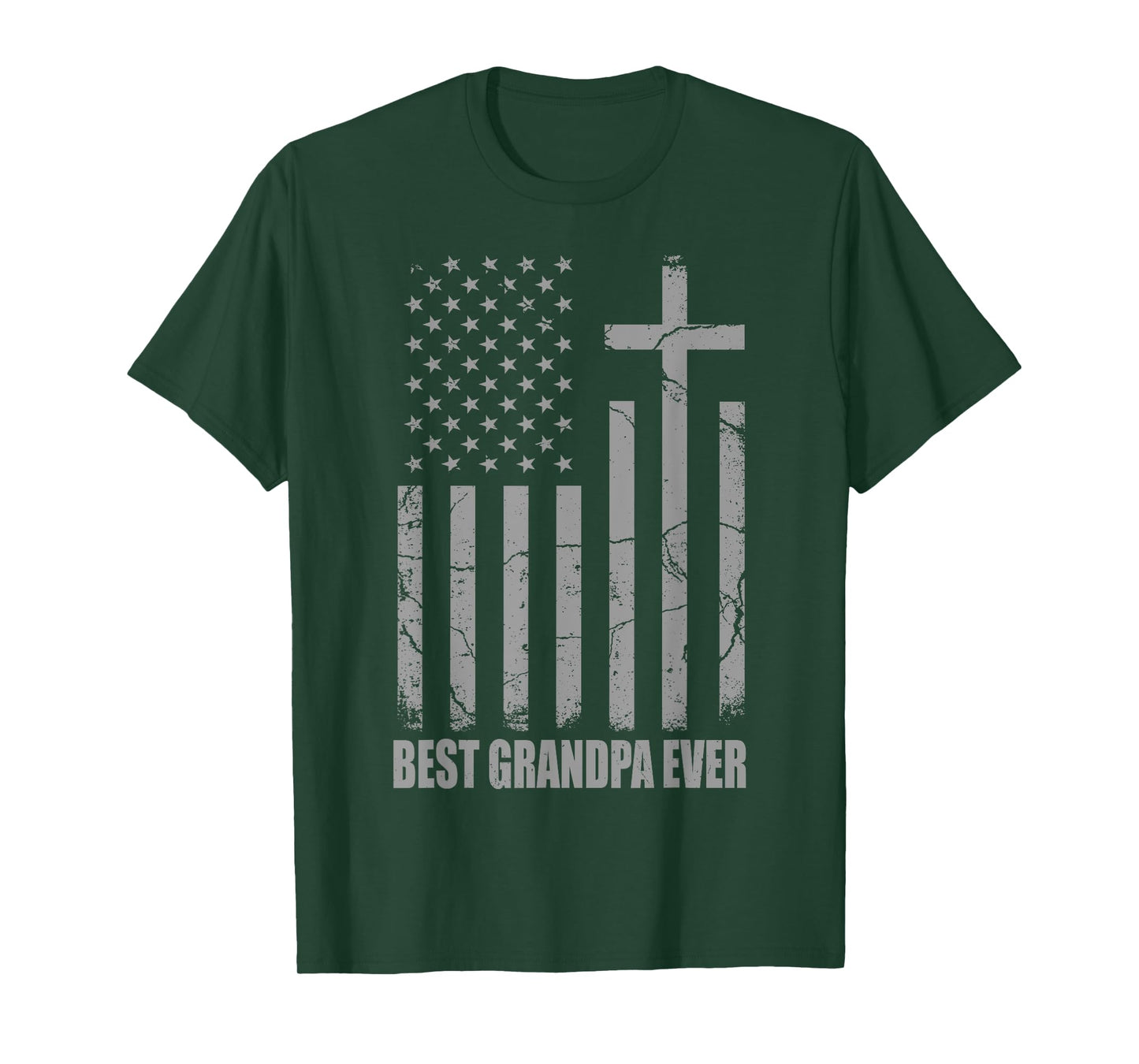 Best Grandpa Ever Christian Patriotic Grandpa Fathers Day T-Shirt