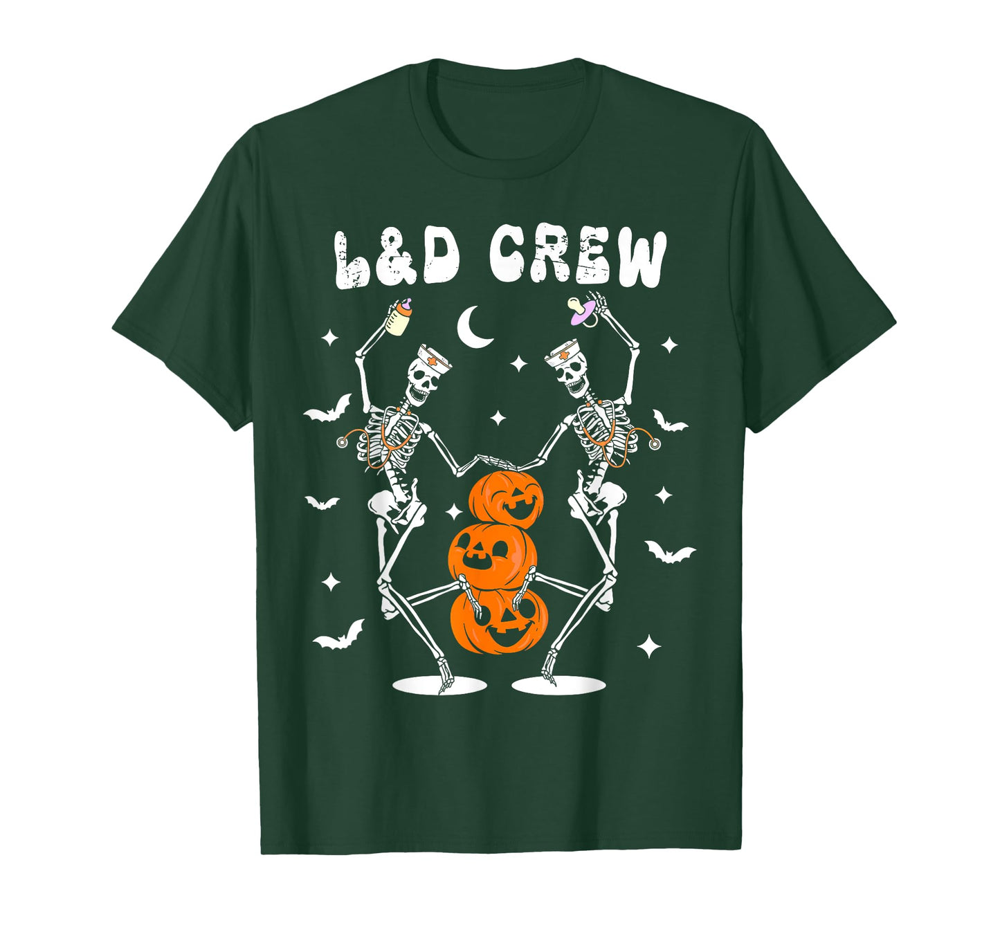 Labor And Delivery Crew Nurse Skeleton Dancing Halloween T-Shirt