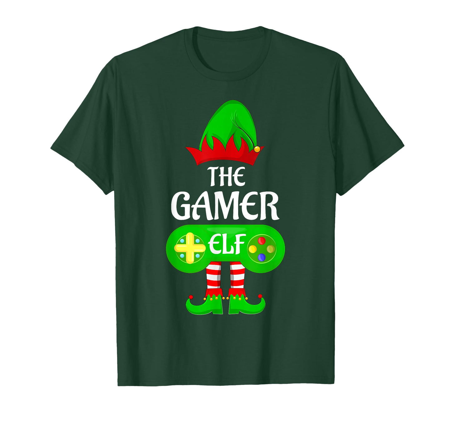 Gamer Elf Christmas Family Video Gaming Elf Squad Xmas T-Shirt