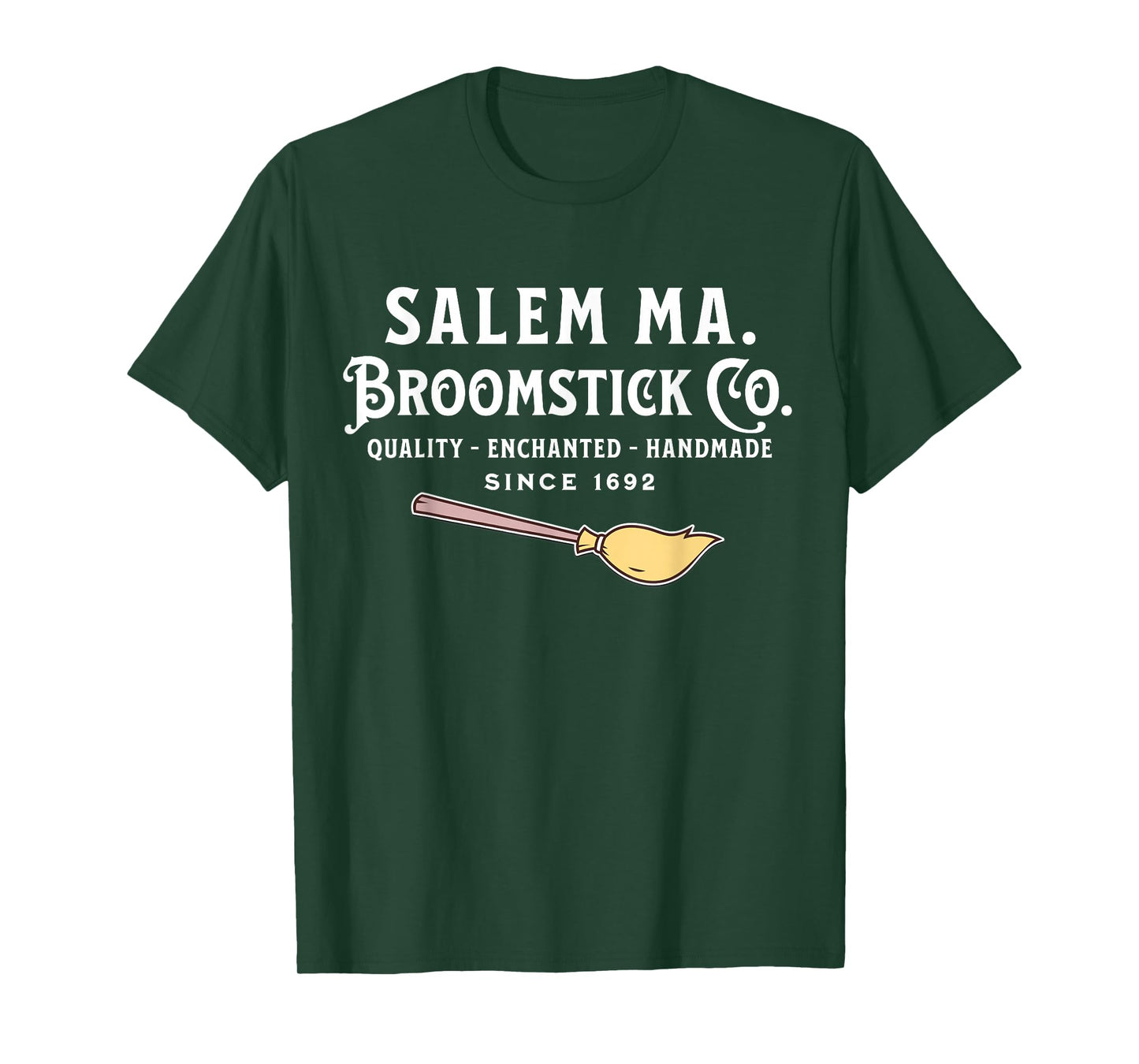 Salem Broomstick Co Witch Magic Enchanted Vintage Design T-Shirt