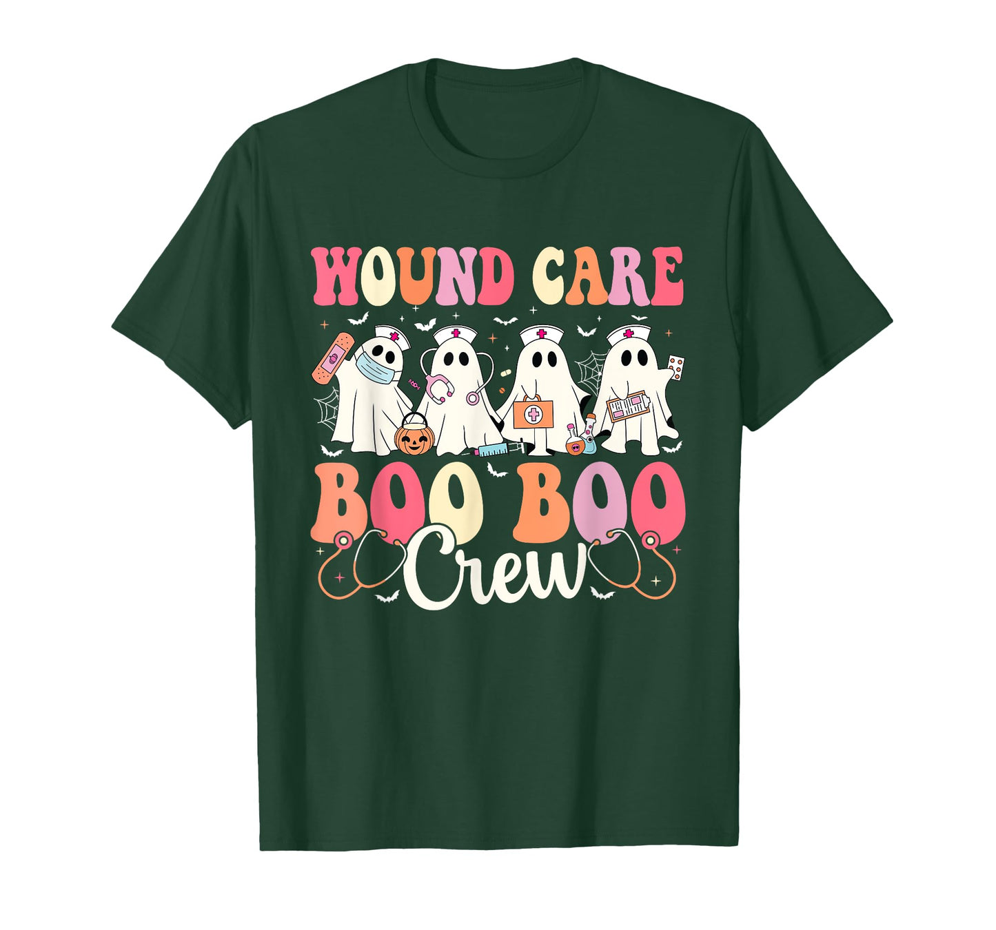 Wound Care Nurse Boo Boo Crew Ghost Halloween Wound Care T-Shirt