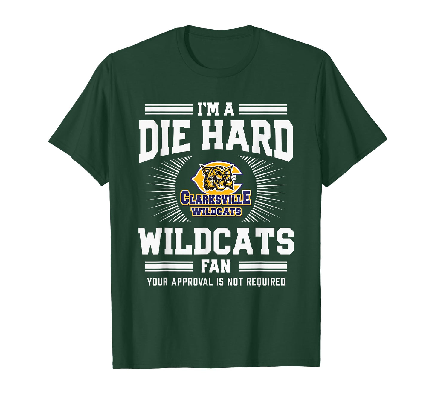 Clarksville Wildcats Logo Die Hard Fan HS T-Shirt
