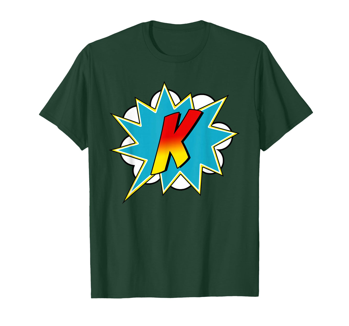 Letter K Superhero Name Comic Letter Retro Costume T-Shirt