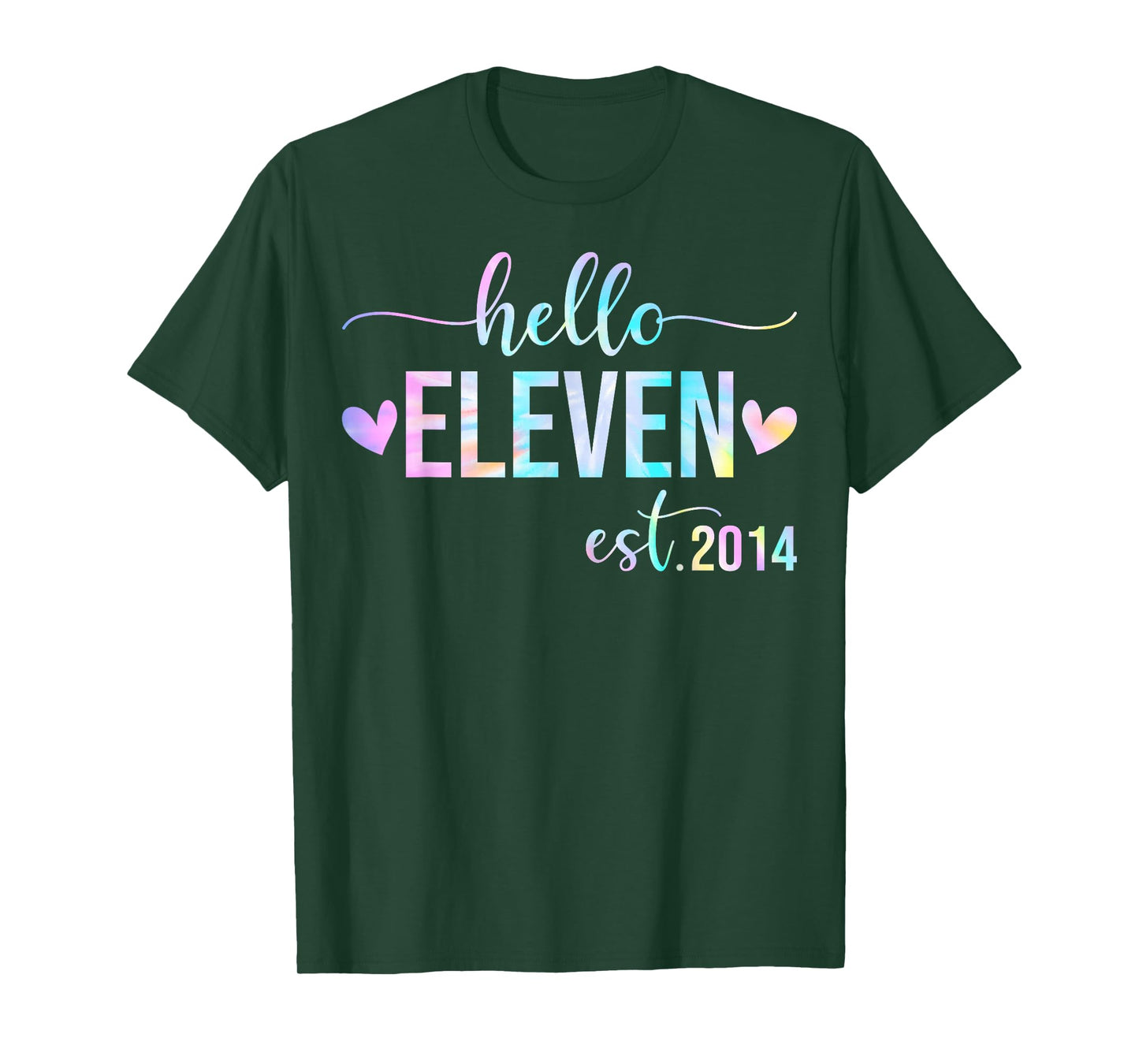 Hello Eleven Est 2014 11 Years Old 11th Birthday Girls Boys T-Shirt