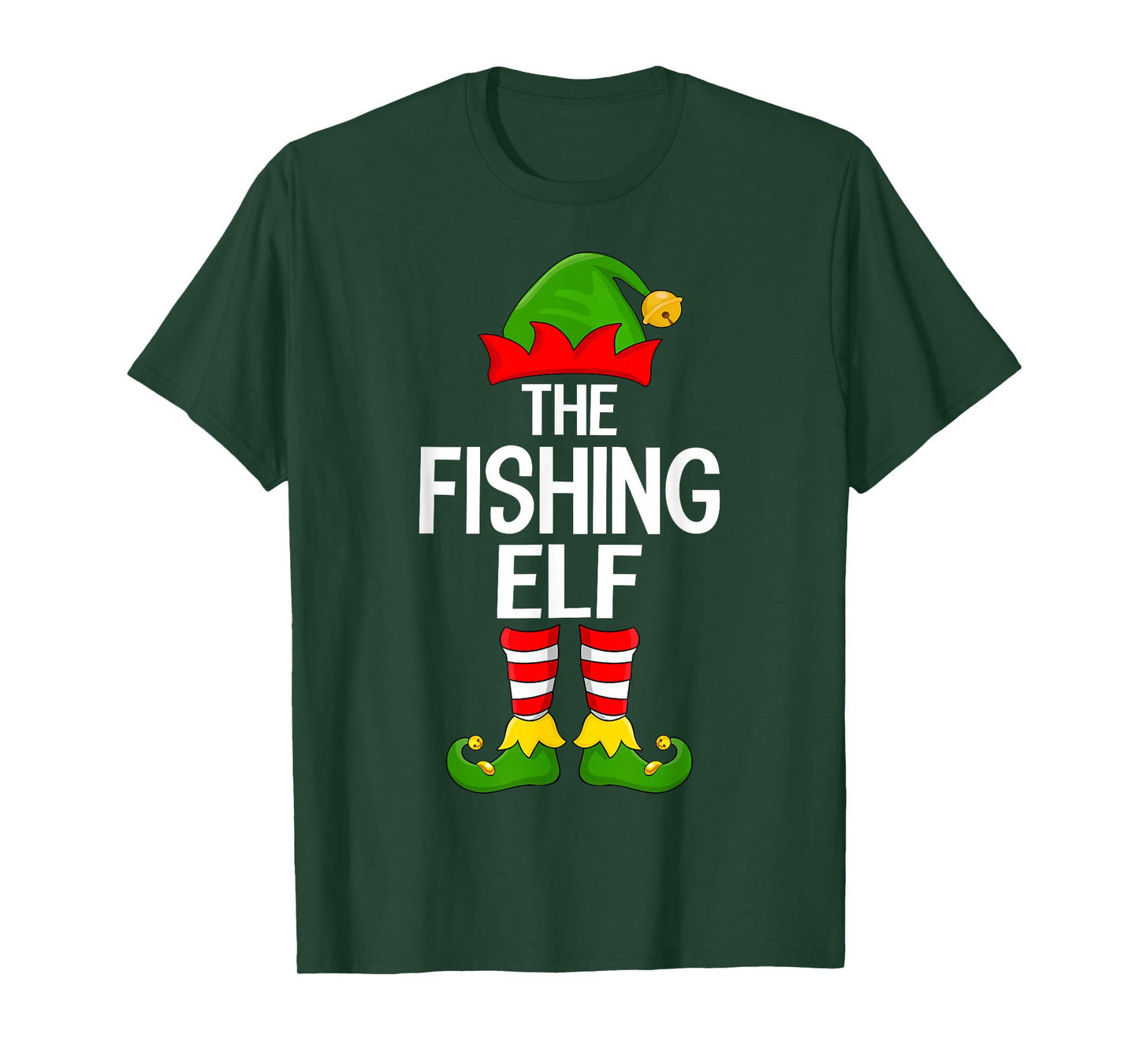 Fishing Elf Xmas Matching Family Elf Squad Christmas T-Shirt
