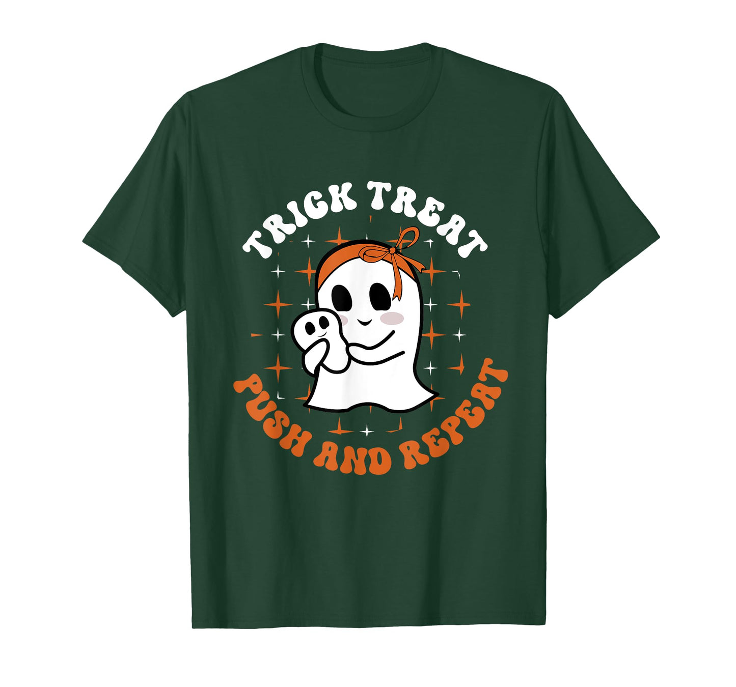 Trick Treat Push & Repeat, Labor & Delivery Nurse Halloween T-Shirt