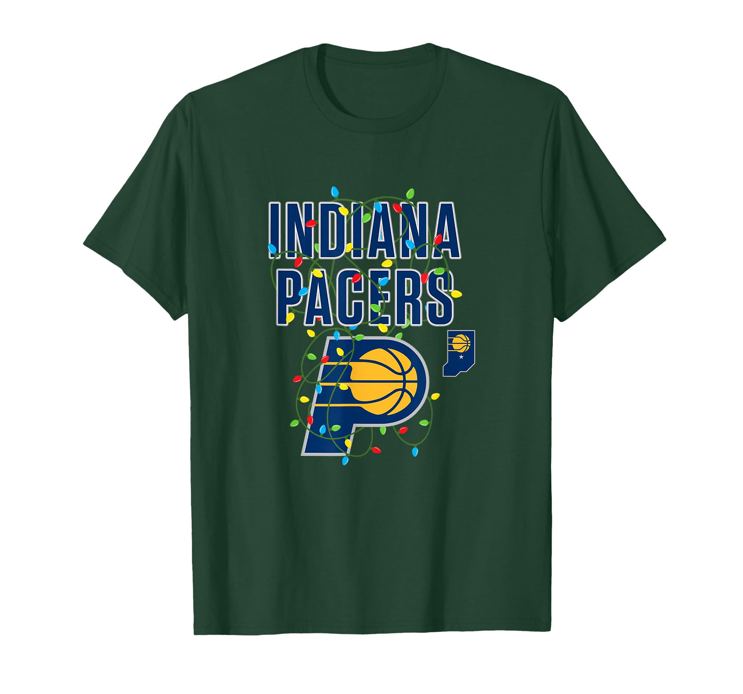 NBA Indiana Pacers Christmas Lights Holiday T-Shirt