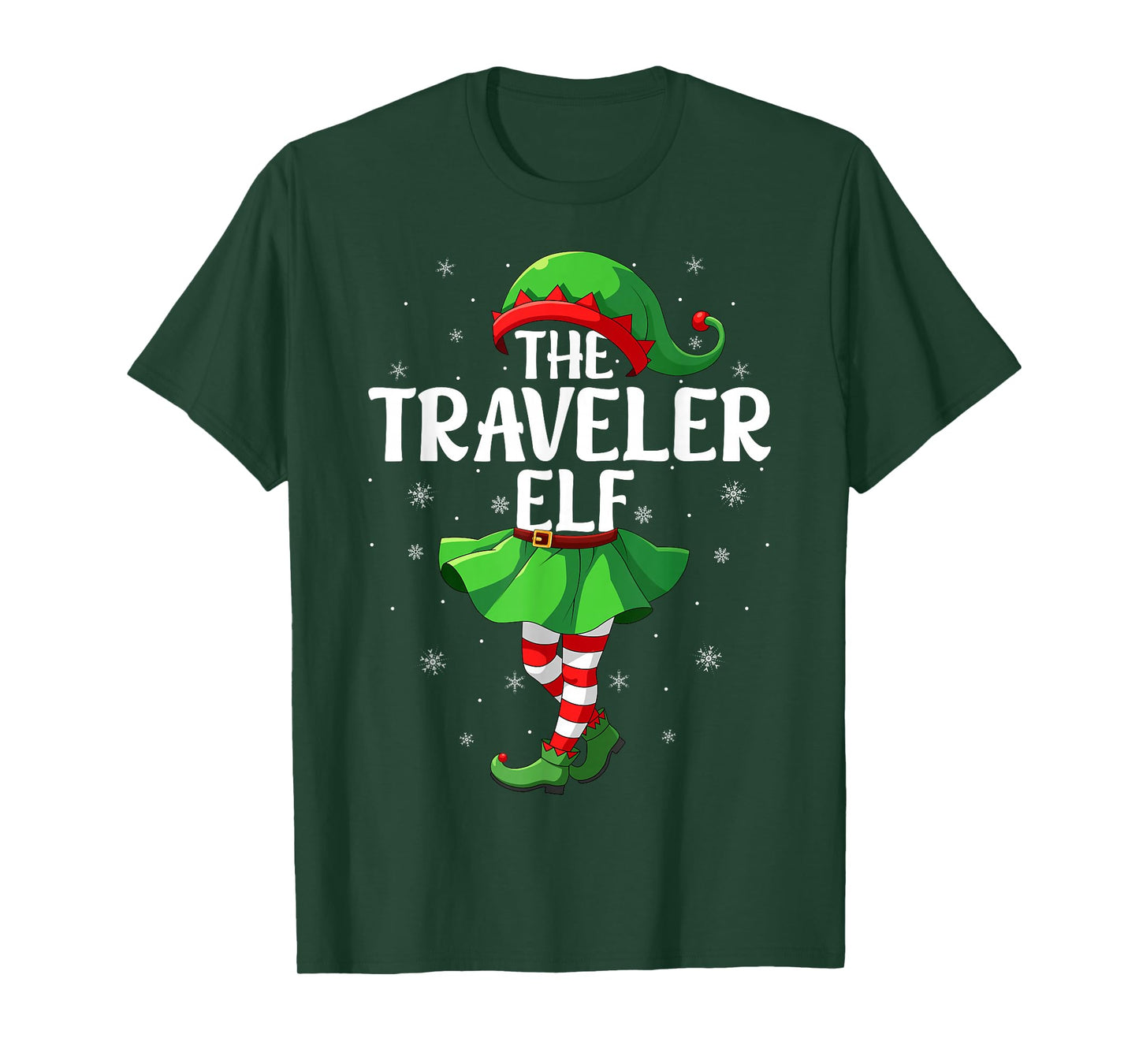 Traveler Elf Christmas Girls Women Elf Squad Xmas Family T-Shirt
