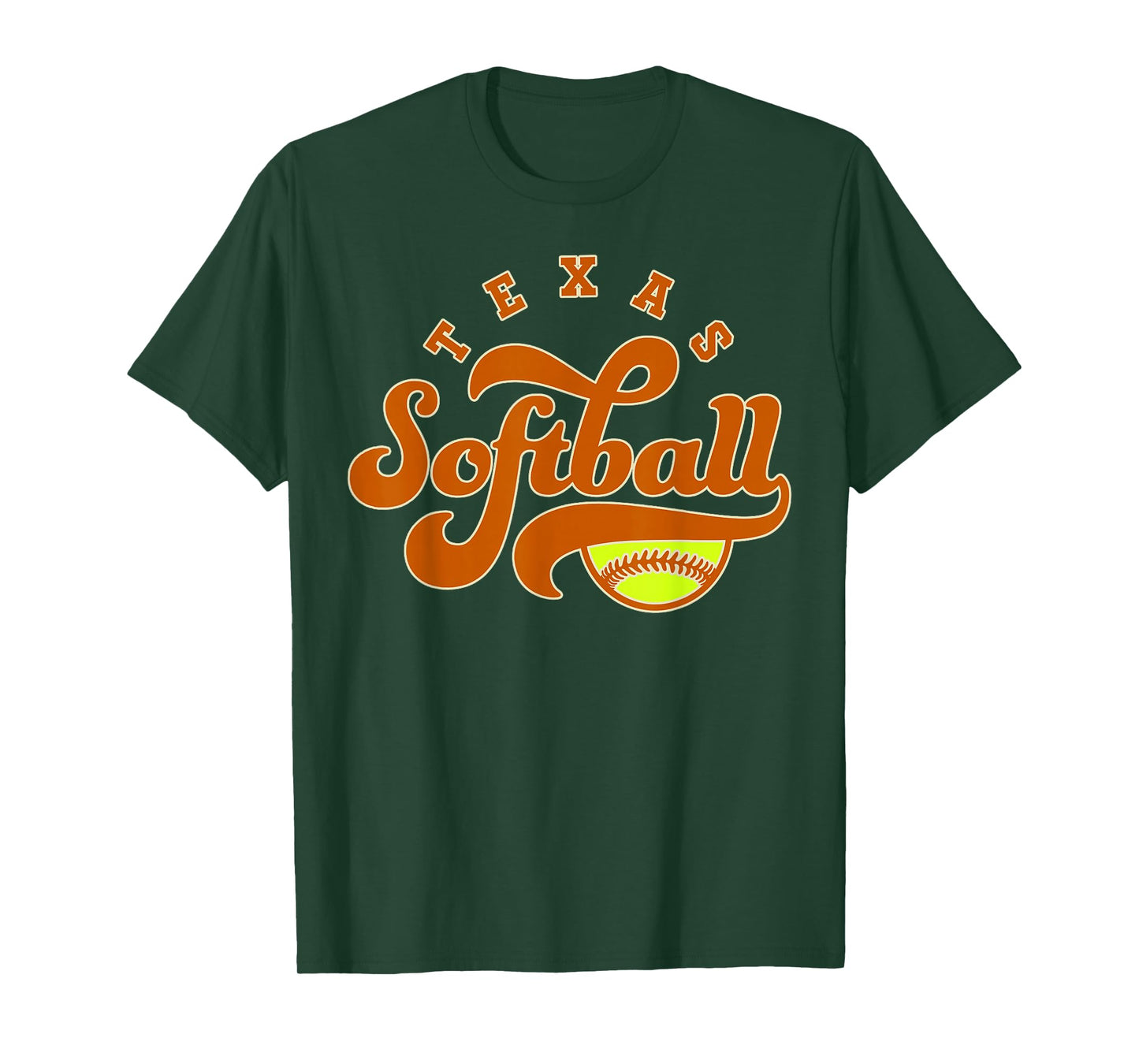Texas Softball Vintage Mens Kids Team Retro Softball Fan T-Shirt